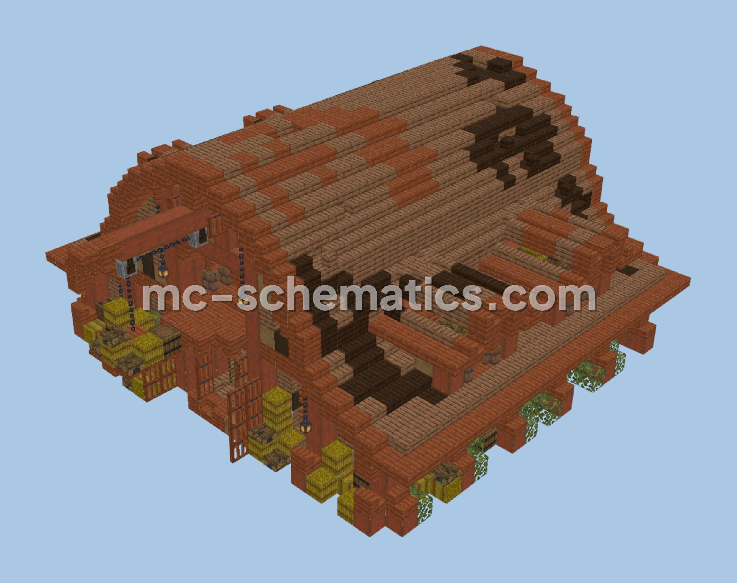16 Color Medieval Automatic Wool Farm Minecraft schematic preview