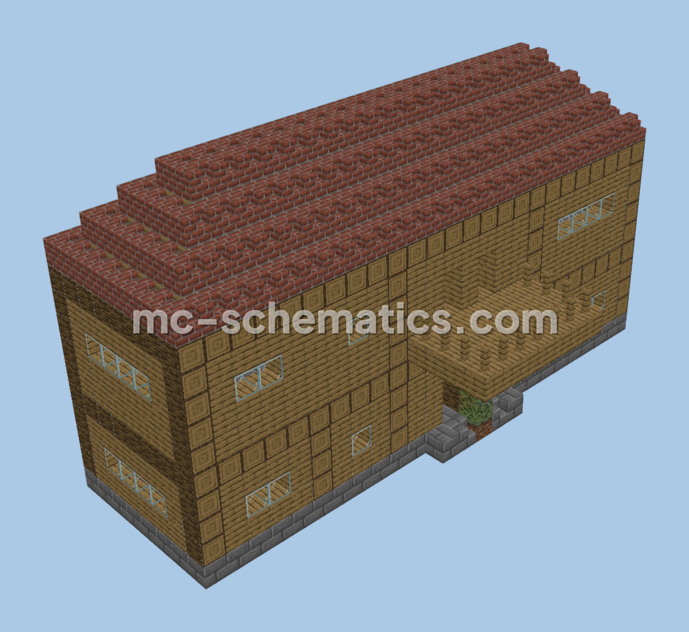 Two Story House V3 Minecraft schematic preview