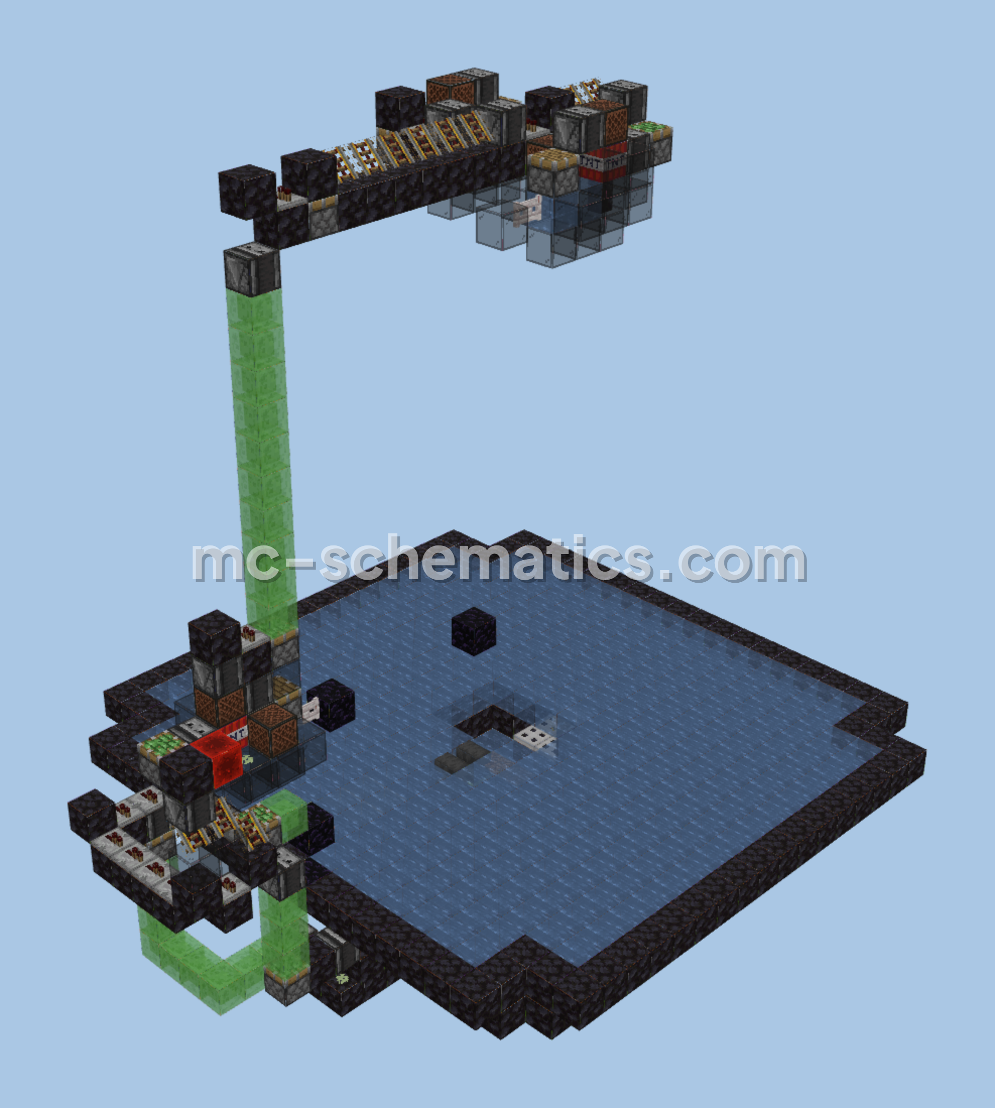 2x2 Wood Farm With Automated Collection Minecraft schematic preview
