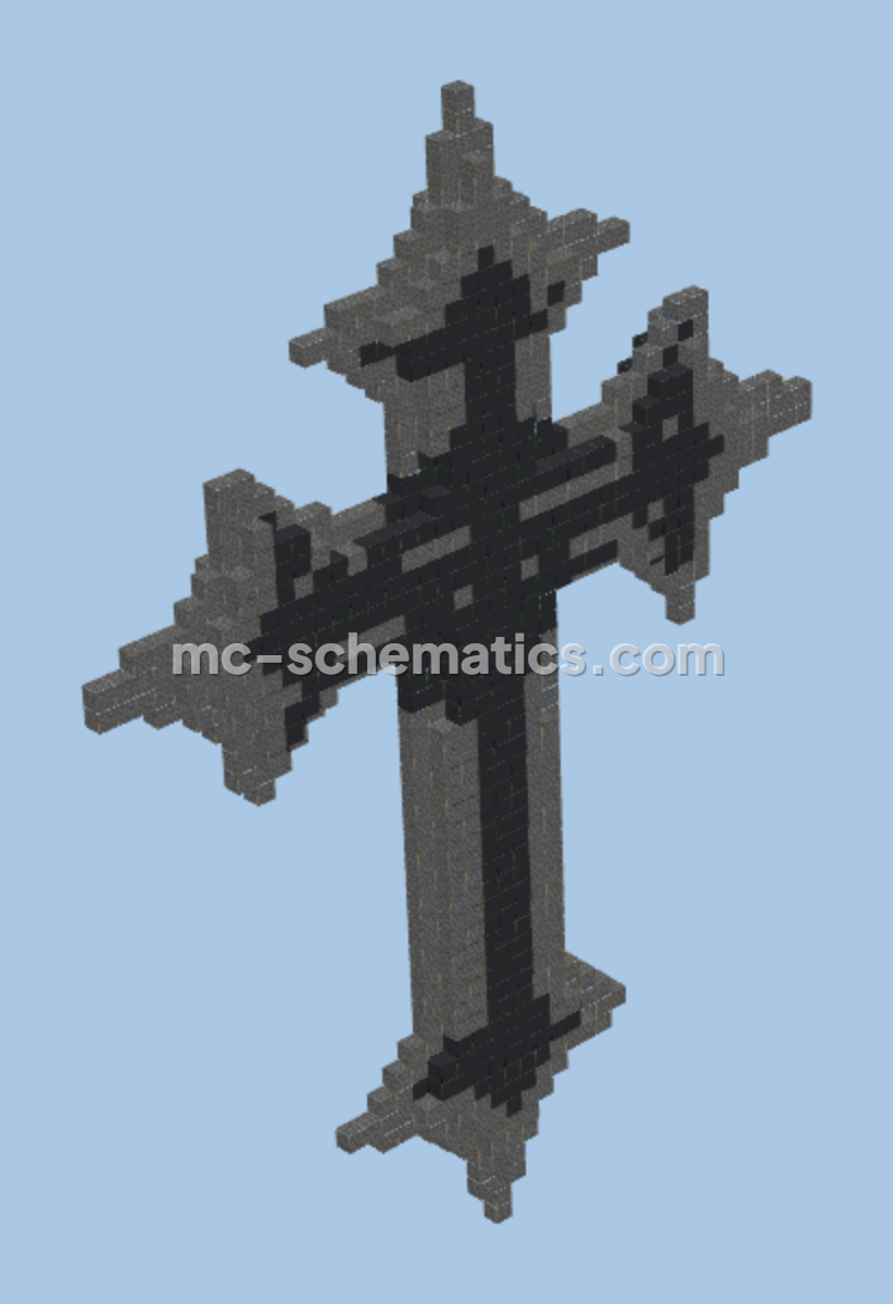 3D Cross Structure Minecraft schematic preview