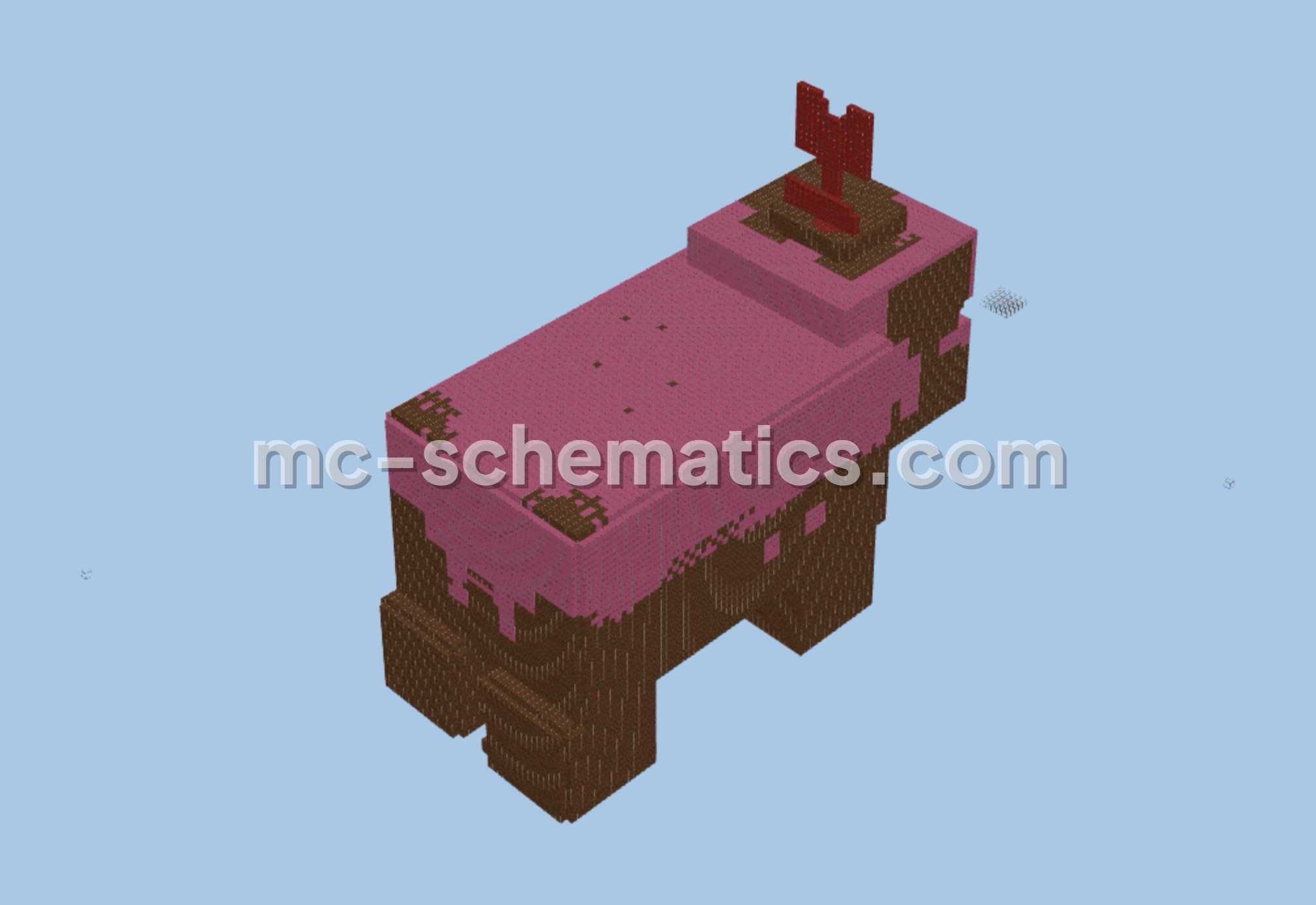 3D Pig Mud Statue Minecraft Schematic Download Minecraft schematic