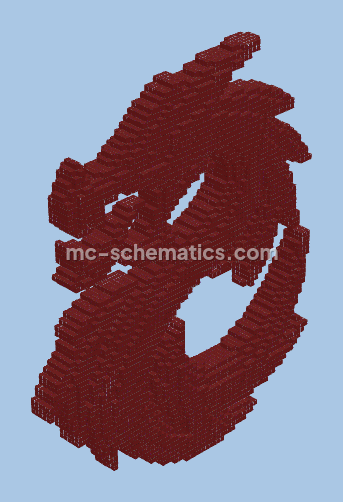 3D Red Dragon Statue Sculpture Minecraft schematic