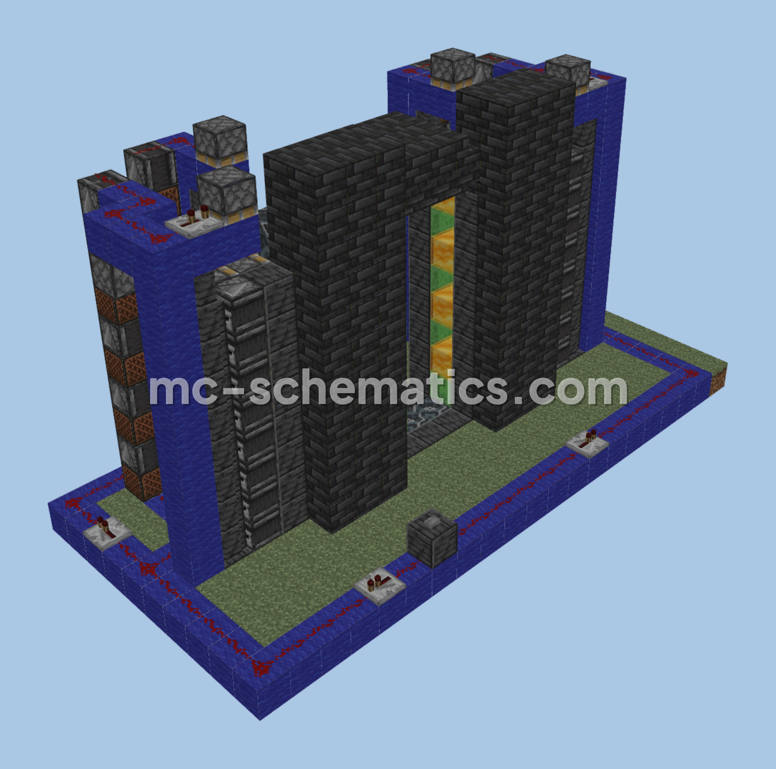 8x4 Piston Door V2 Minecraft schematic preview