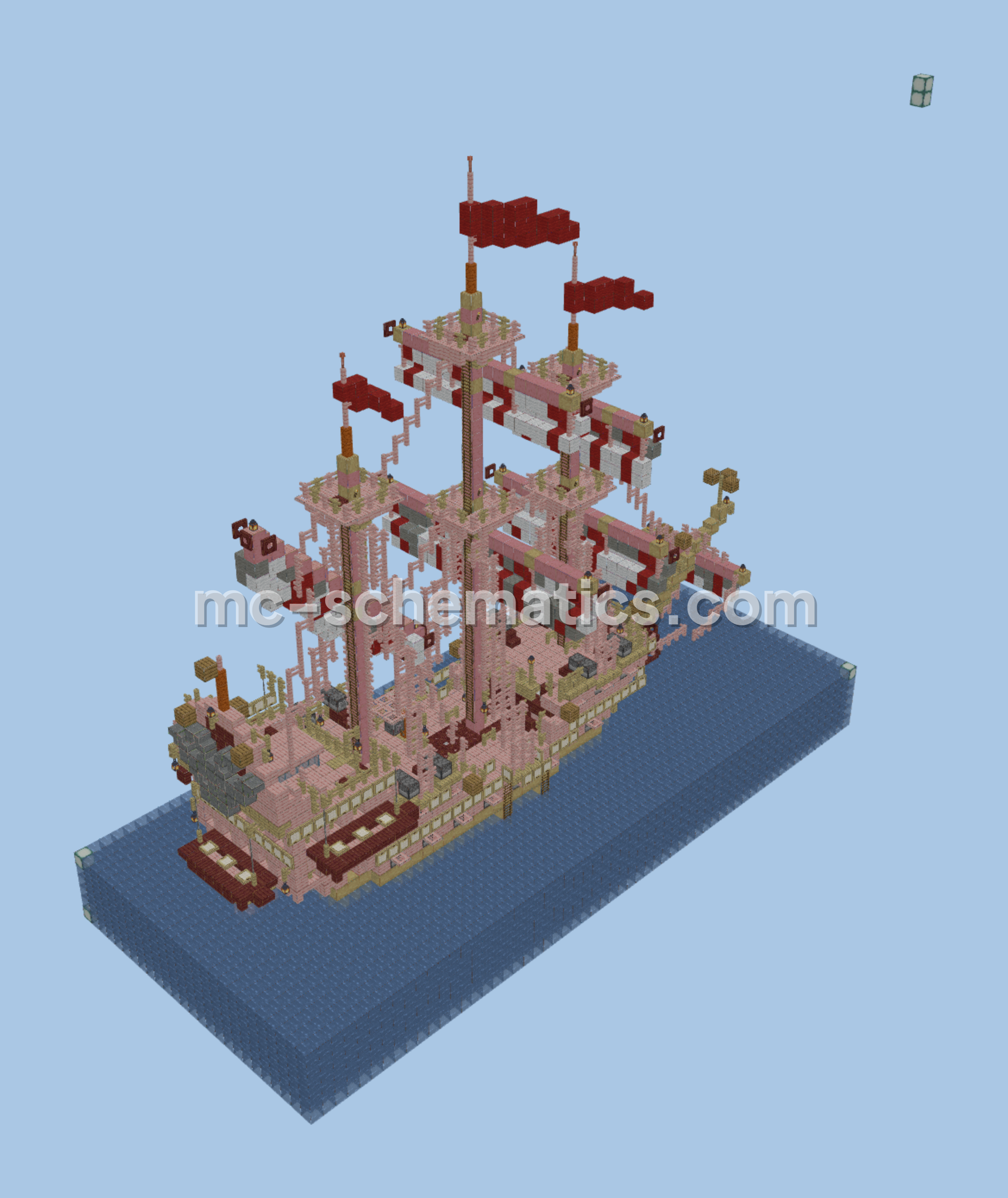 Military Warship Build Minecraft schematic