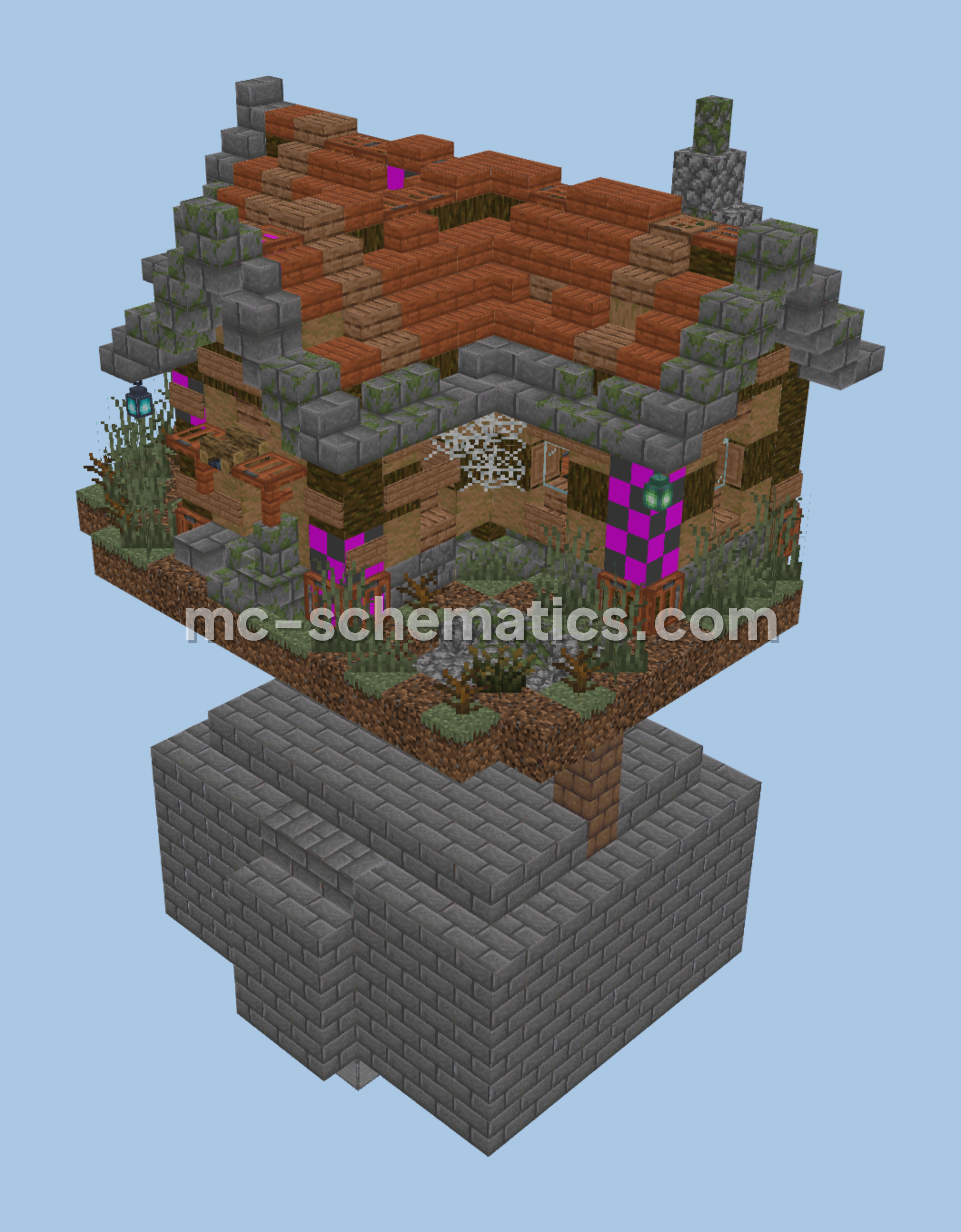Abandoned House with Secret Bunker Minecraft schematic preview