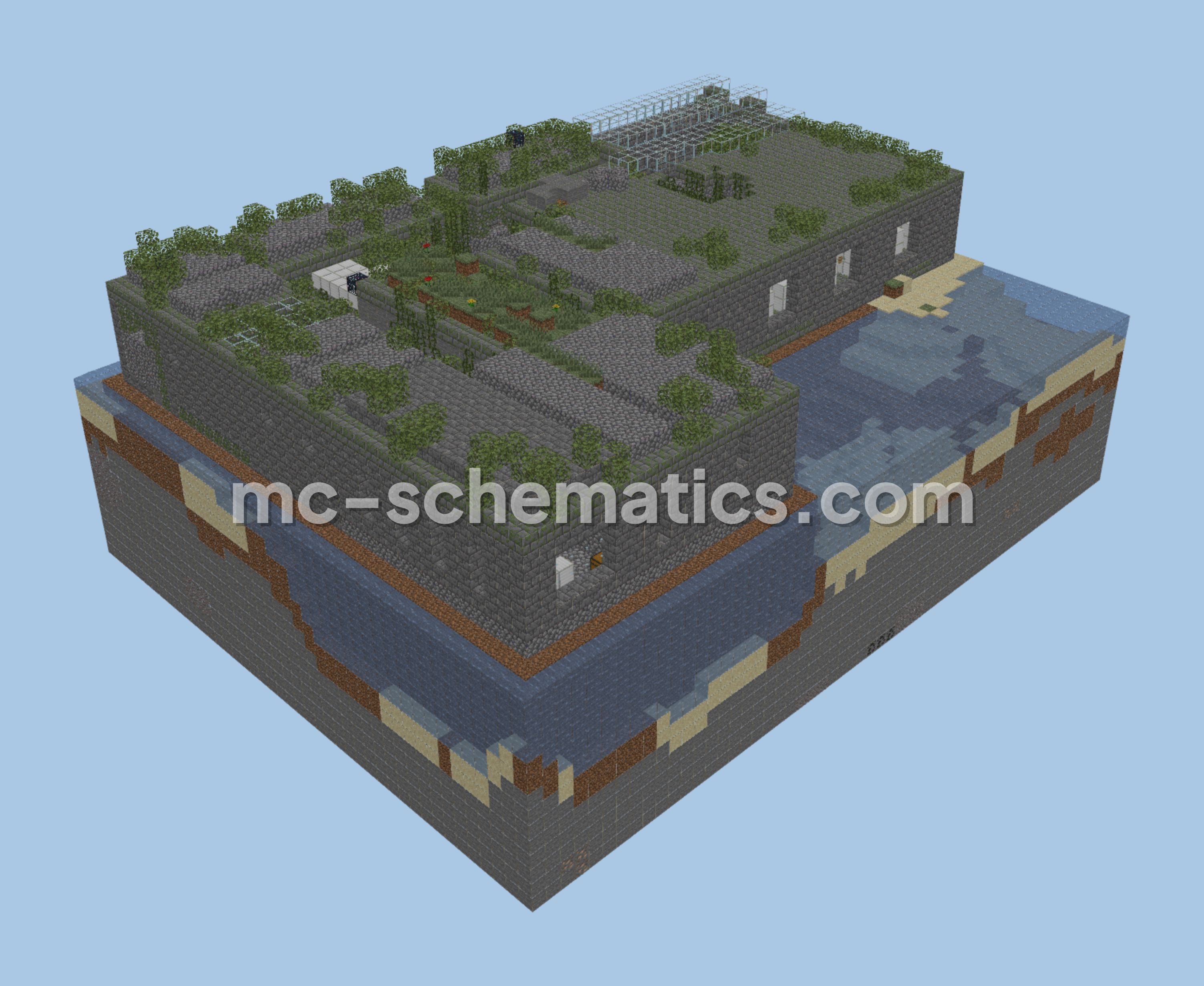 Abandoned Textile Mill Structure Minecraft schematic preview