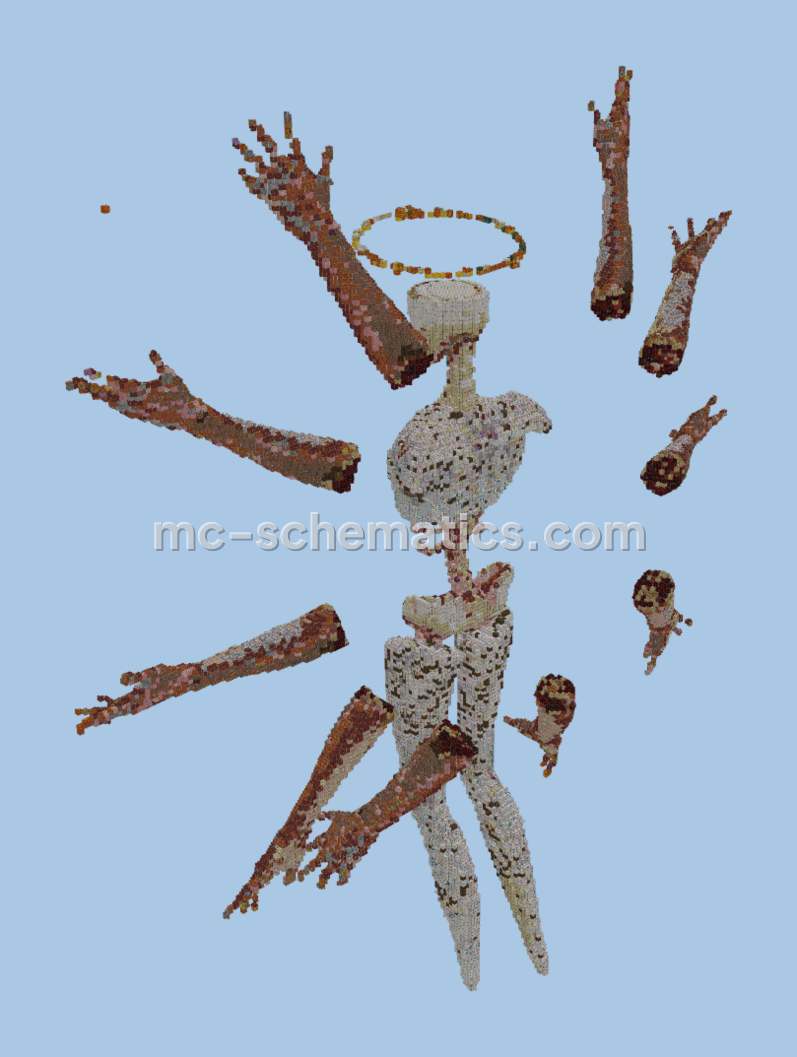 Abyssal Hellboy Creature Statue Minecraft schematic