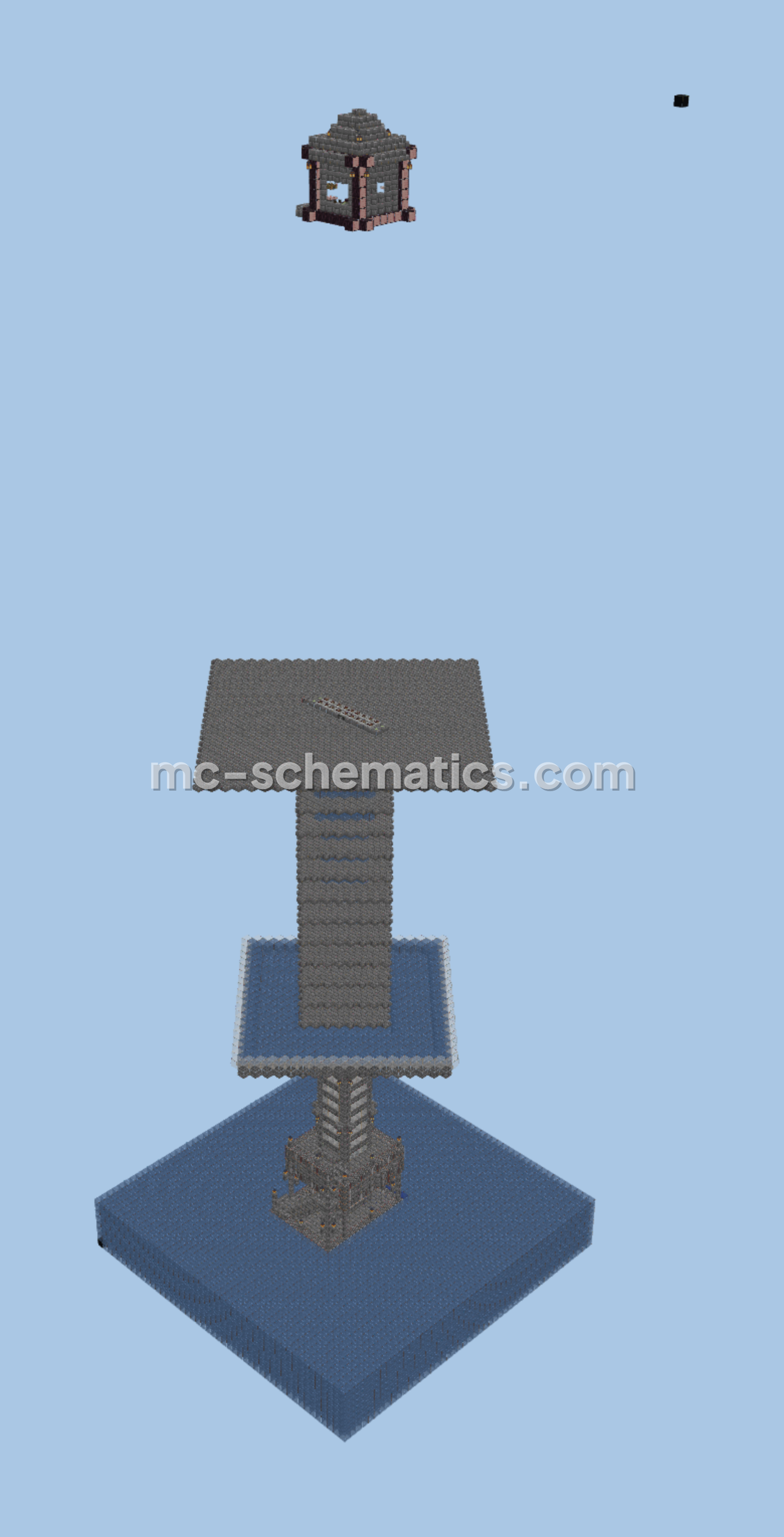 Advanced Mob Farm with XP and Sorting Minecraft schematic preview