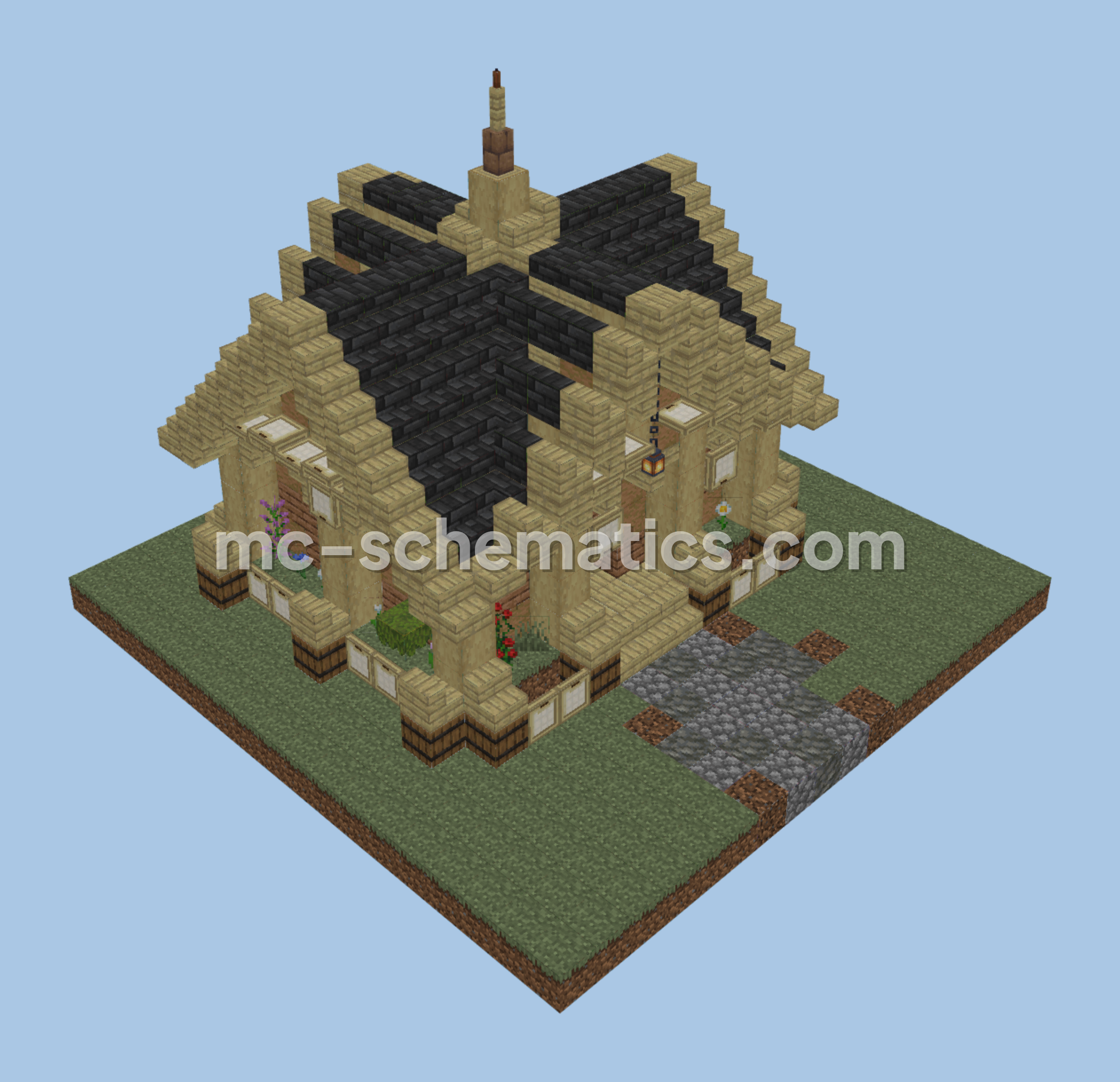 Advanced Rustic Two-Story Starter Residence Minecraft schematic preview