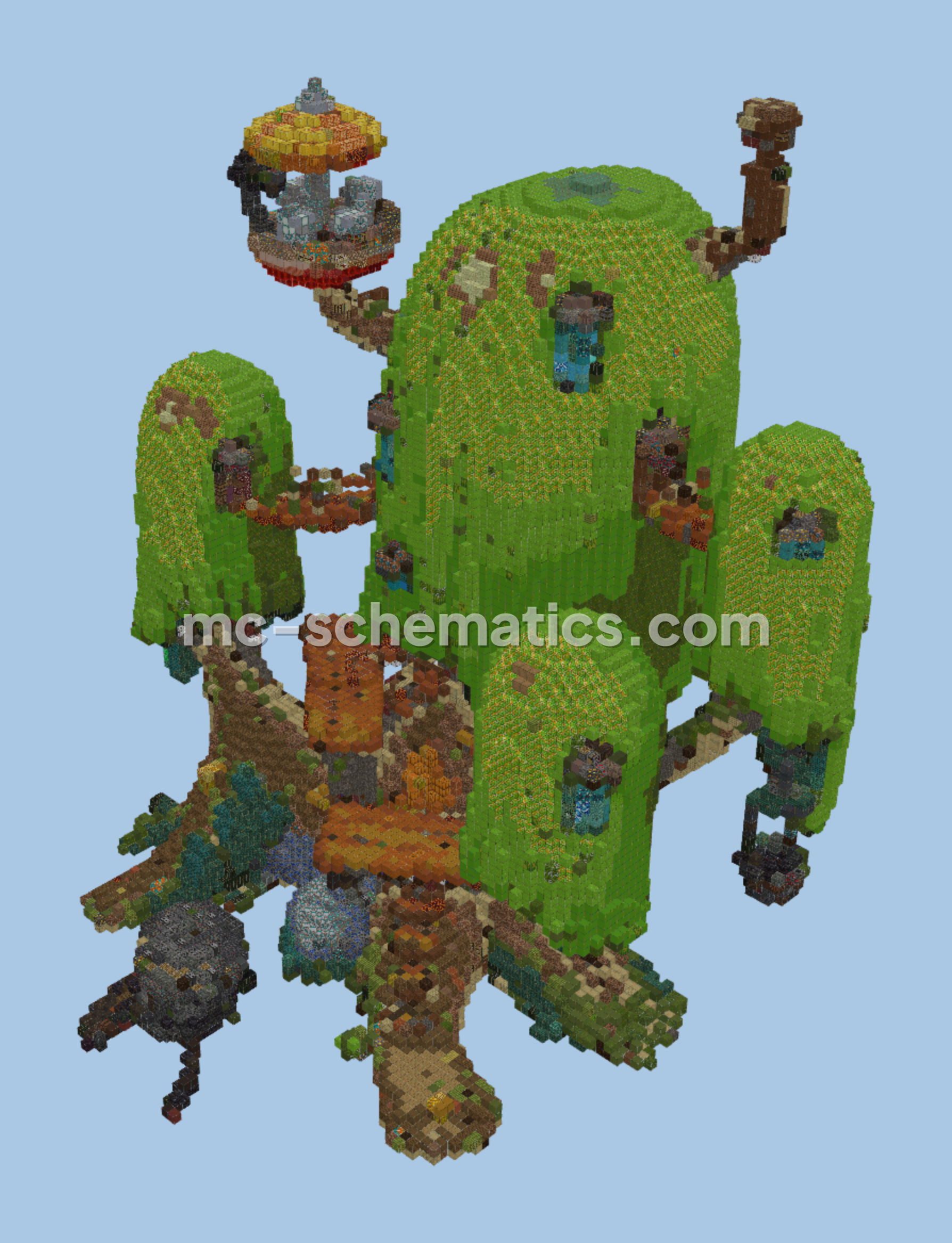 Adventure Time Tree House Build Minecraft schematic preview