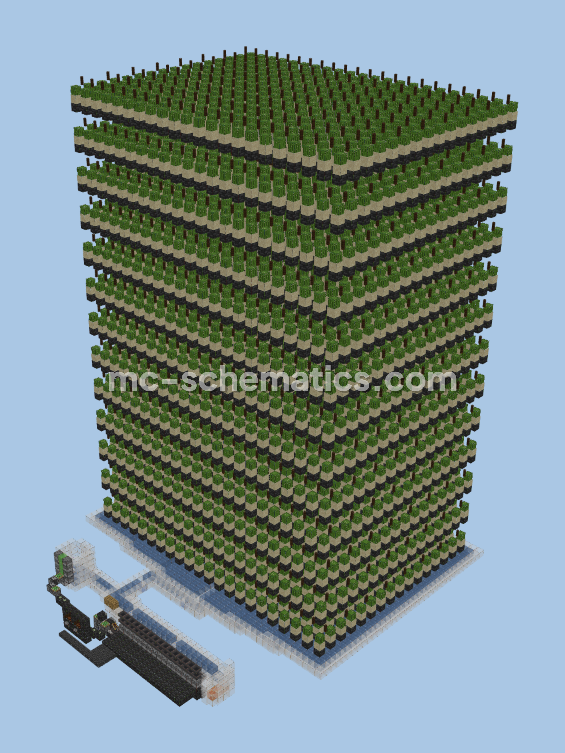 AFK XP Farm: Cactus Smelter Minecraft schematic