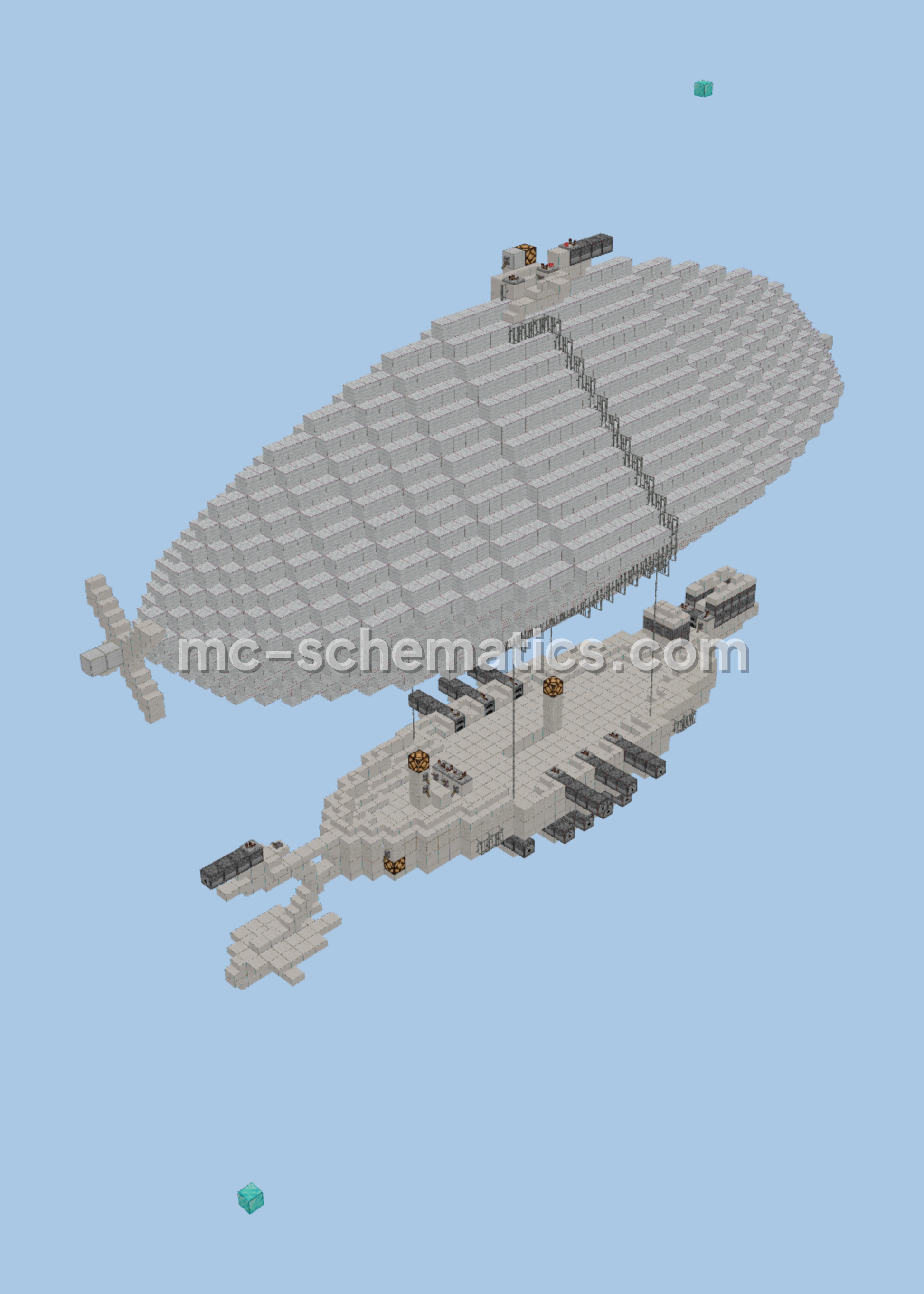 Airship With Decorative Cannons Minecraft schematic preview