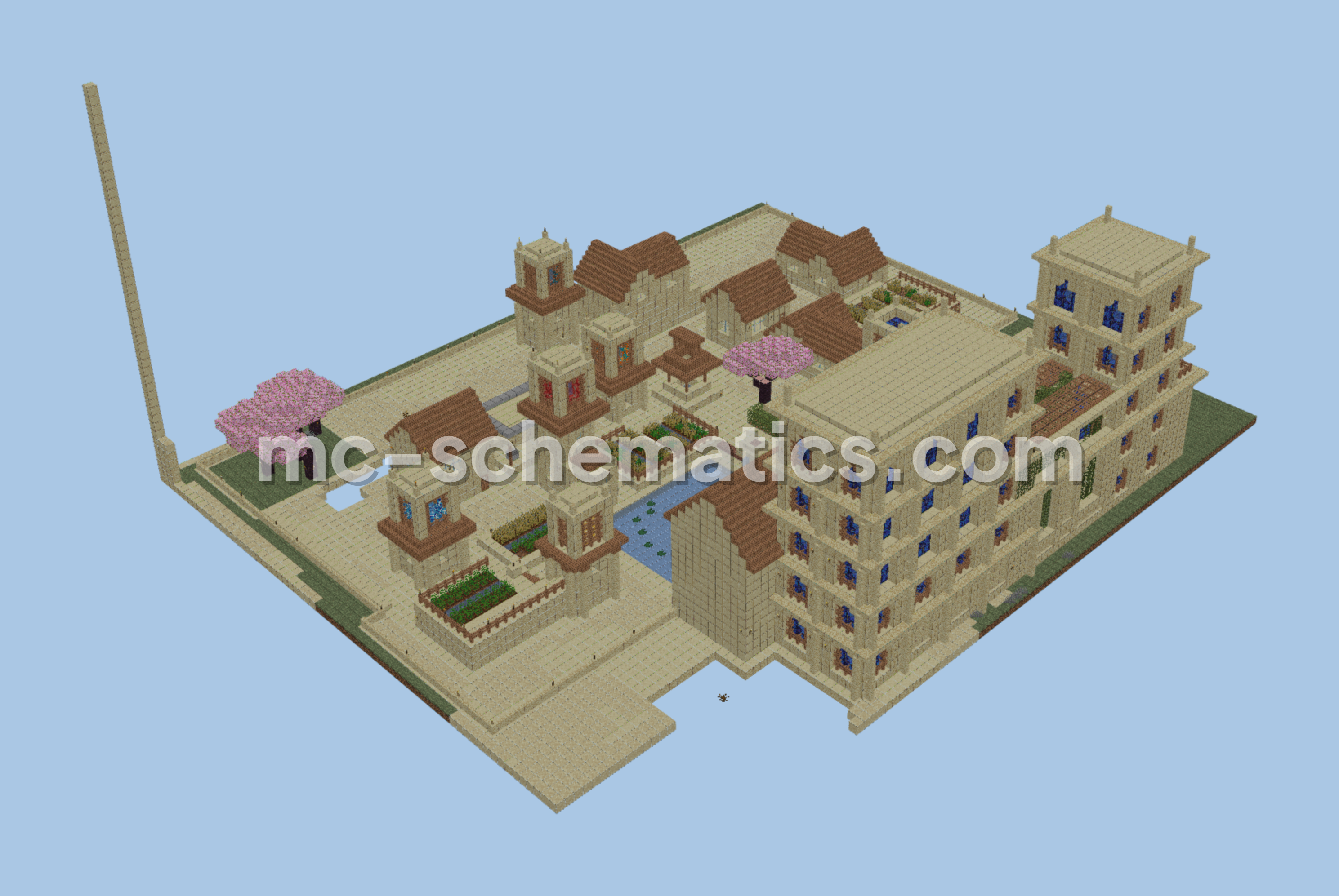Alhambra Style Desert Village Minecraft schematic preview