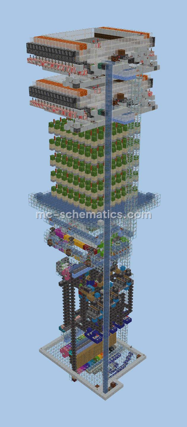 Automatic All Minecraft Dyes Farm Minecraft schematic