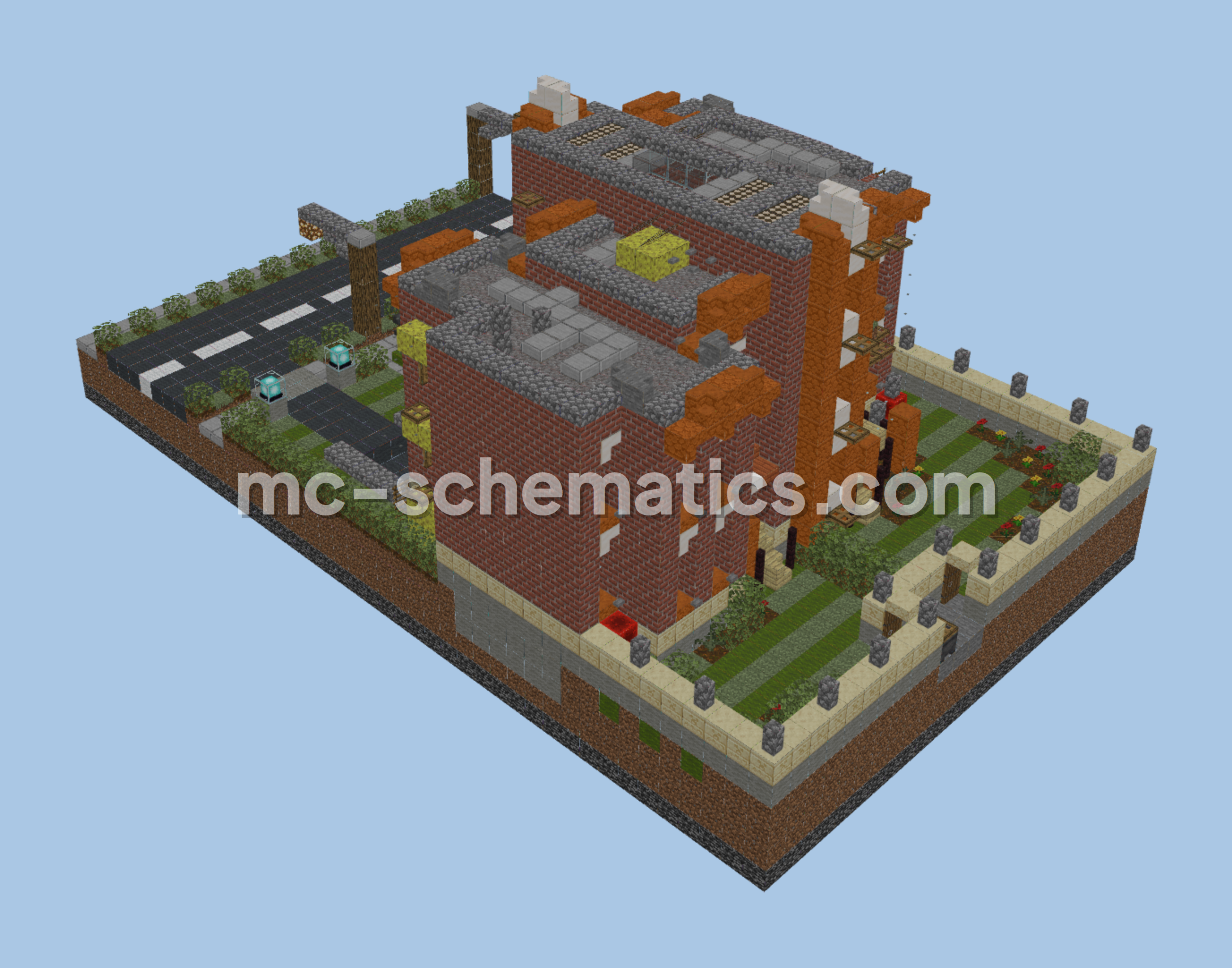American Style House Design Minecraft schematic preview