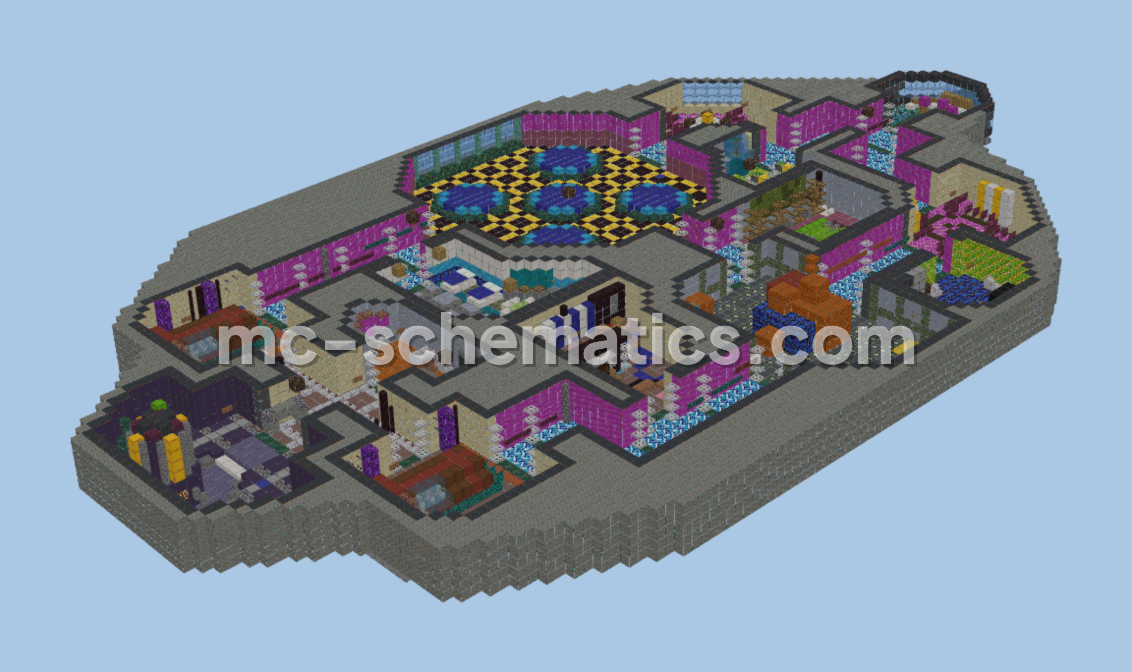 Among Us Skeld Ship Recreation Minecraft schematic preview