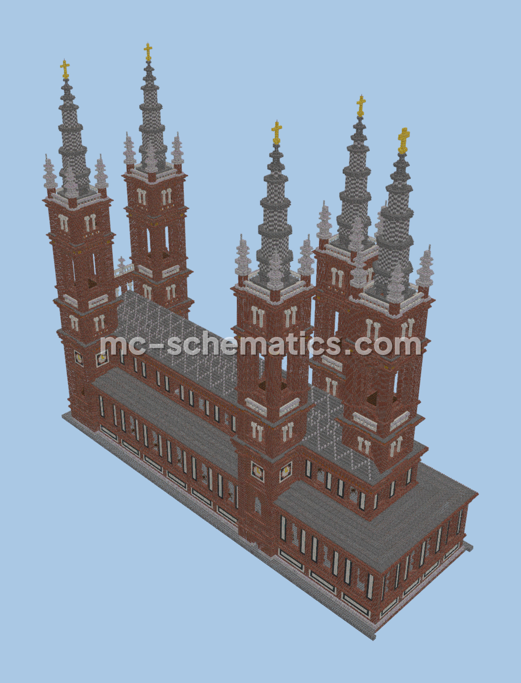 Ancient Brick Church Structure Minecraft schematic preview