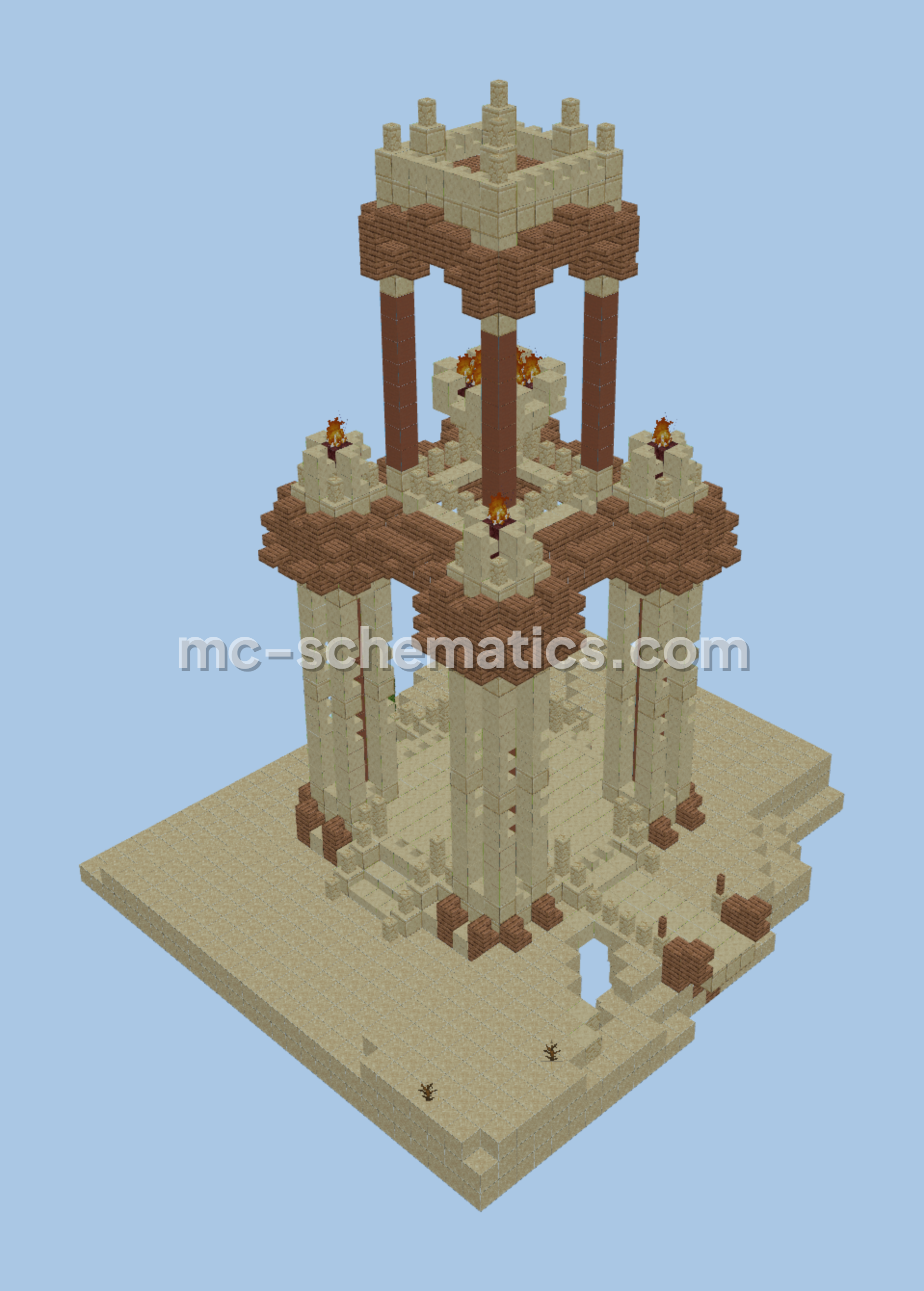 Ancient Desert Lighthouse Structure Minecraft schematic preview
