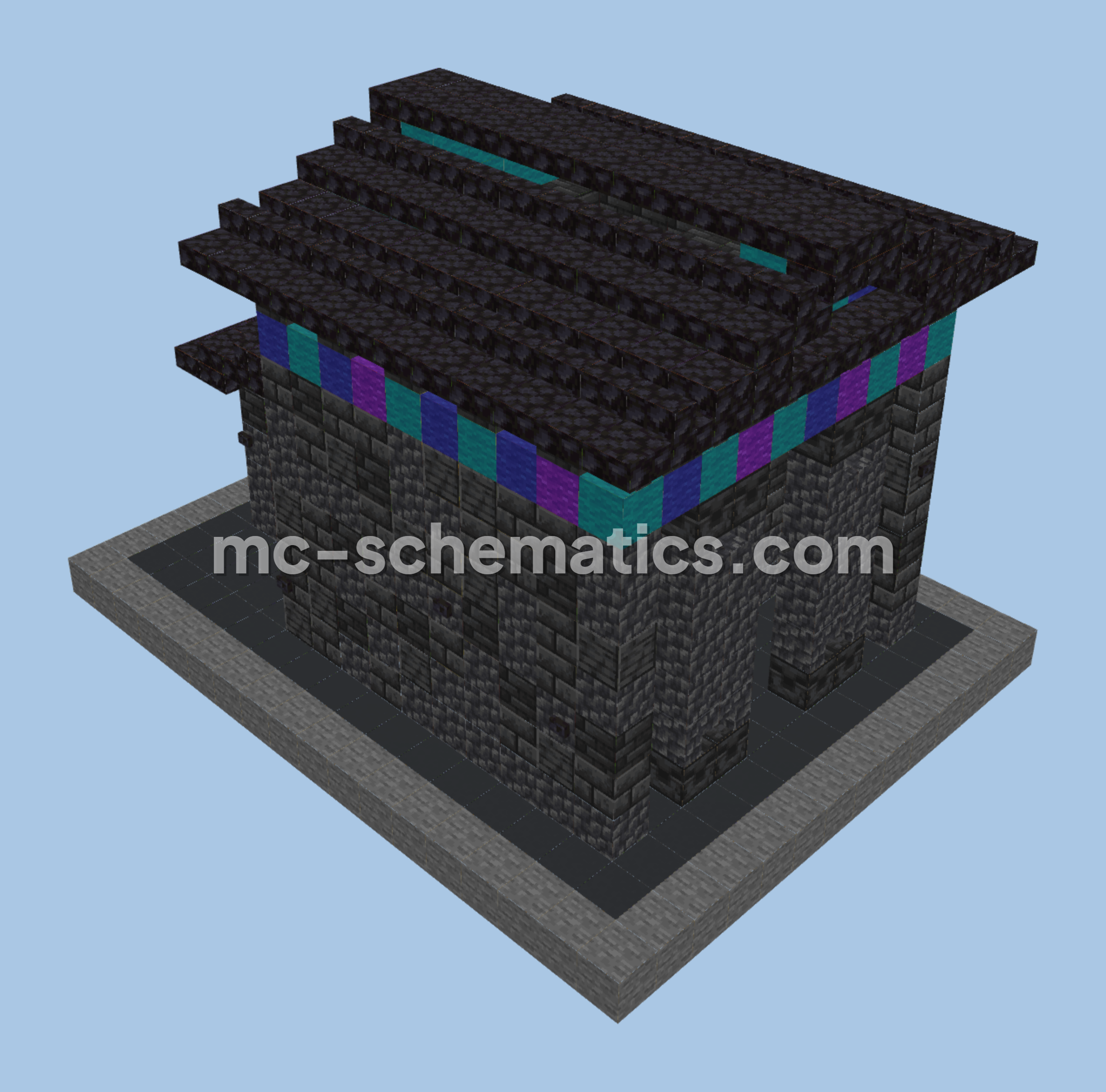 Ancient Greek Temple Build in Deepslate Minecraft schematic preview