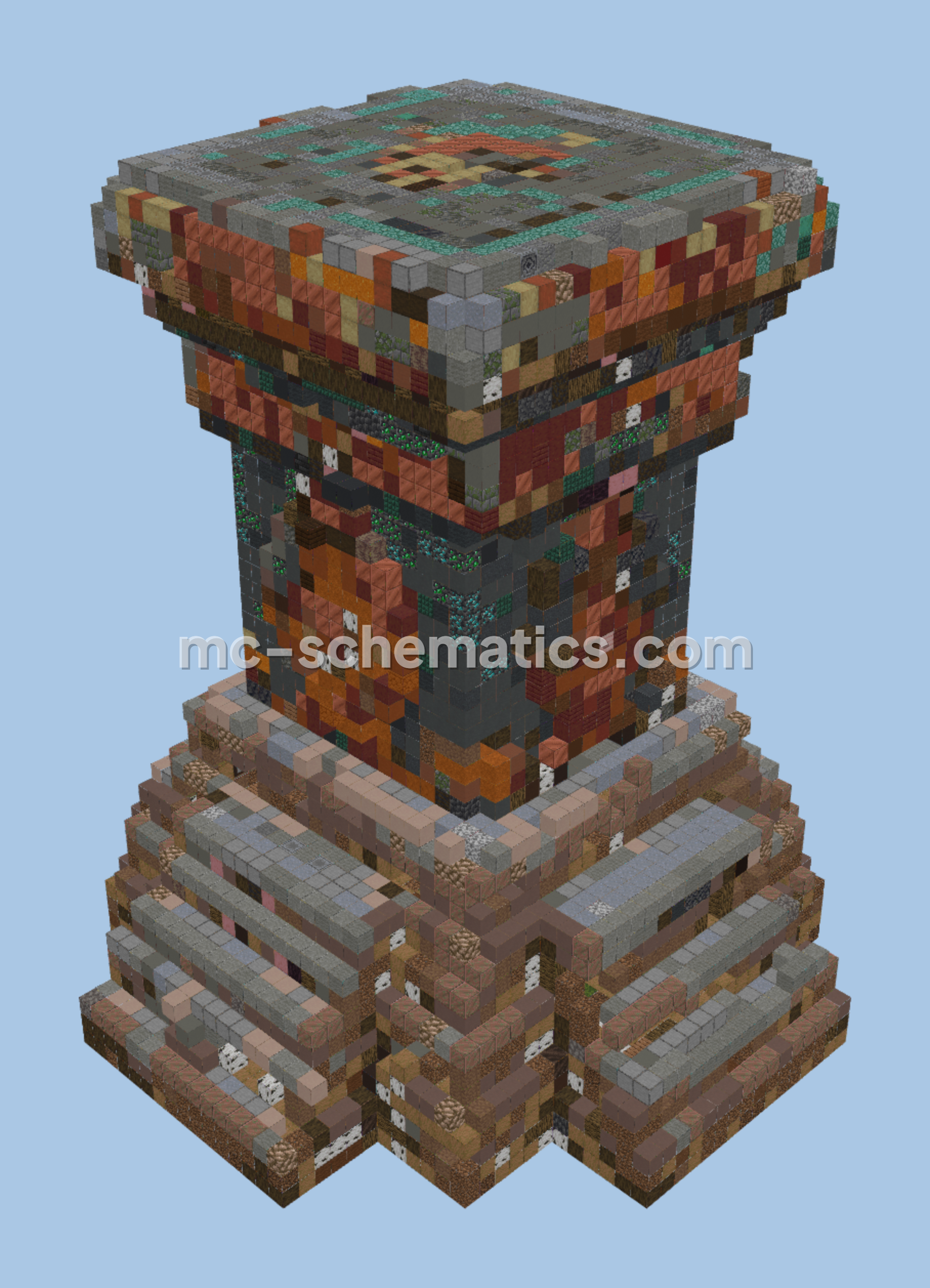Ancient Mayan Pyramid Column Minecraft schematic preview