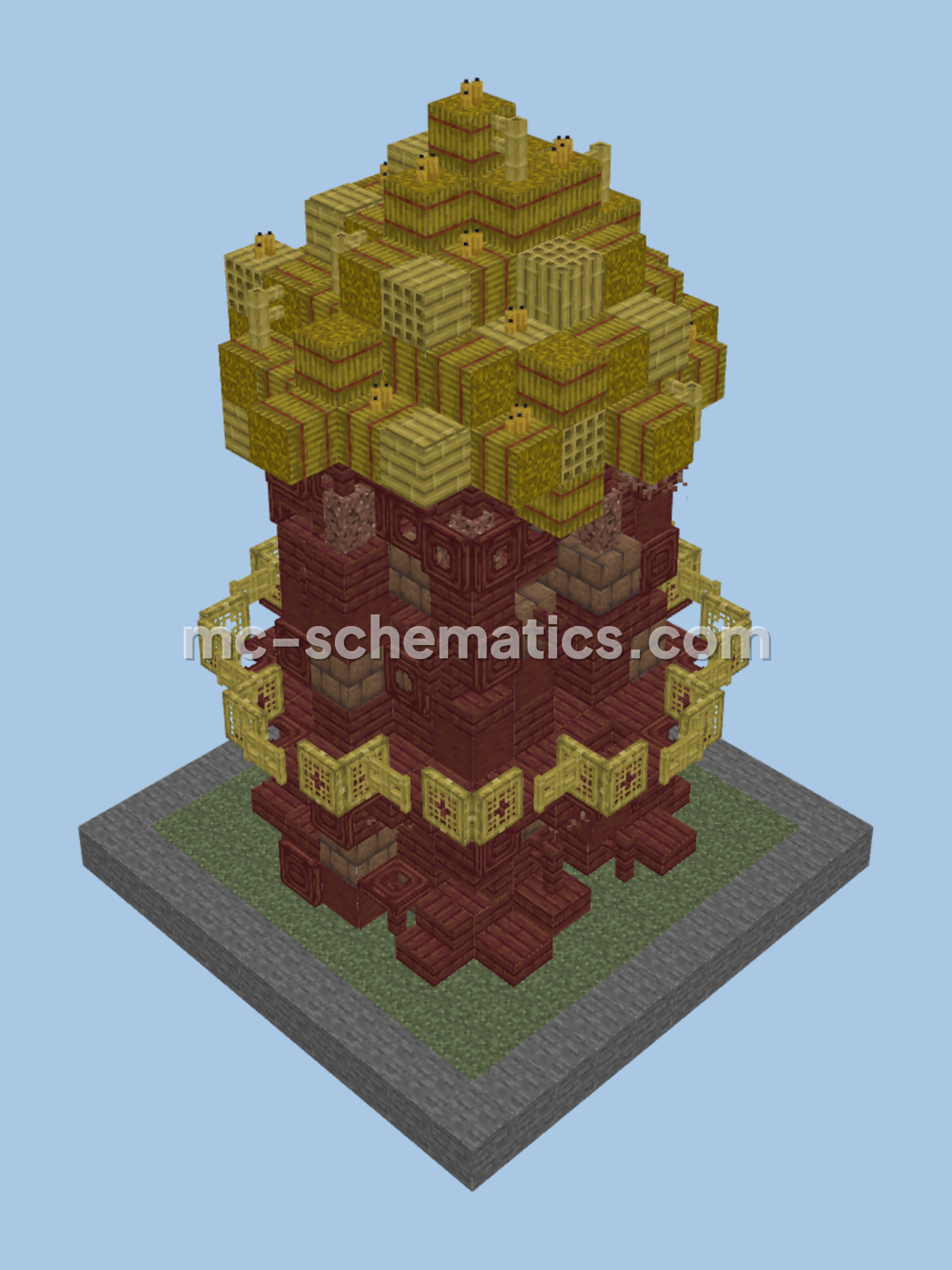 Ancient Mayan Watchtower Structure Minecraft schematic preview