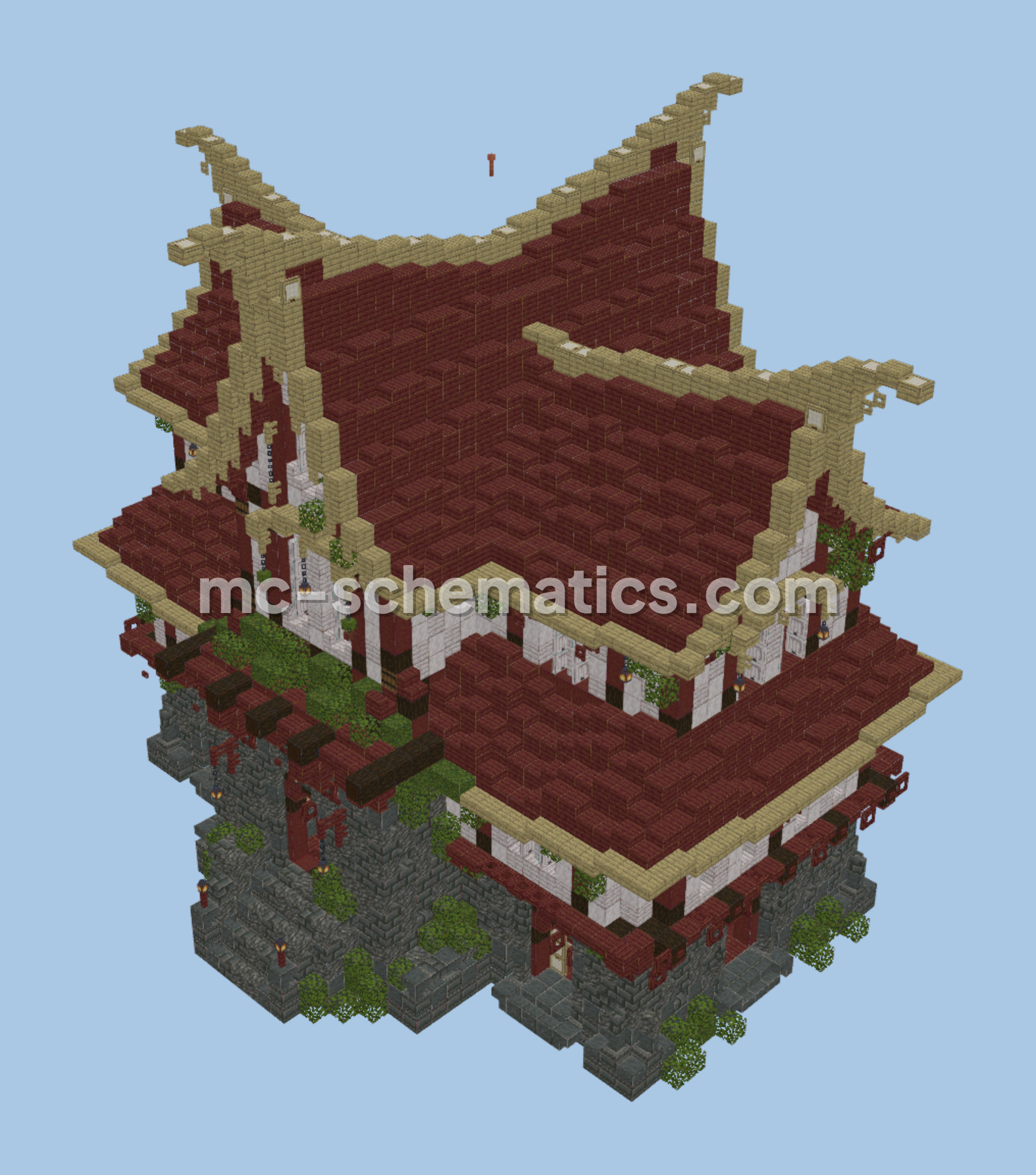 Ancient Overgrown Stone Manor Minecraft schematic preview
