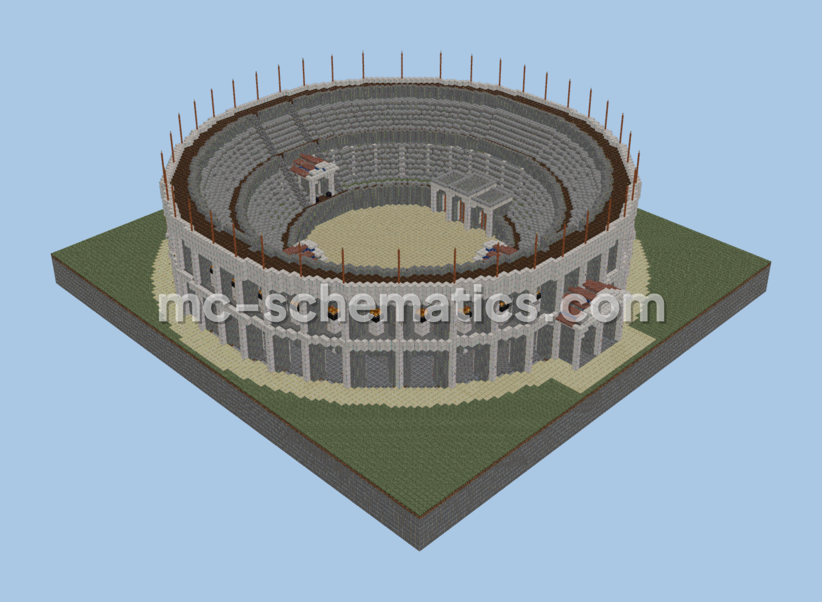 Ancient Roman Colosseum Arena Minecraft schematic preview