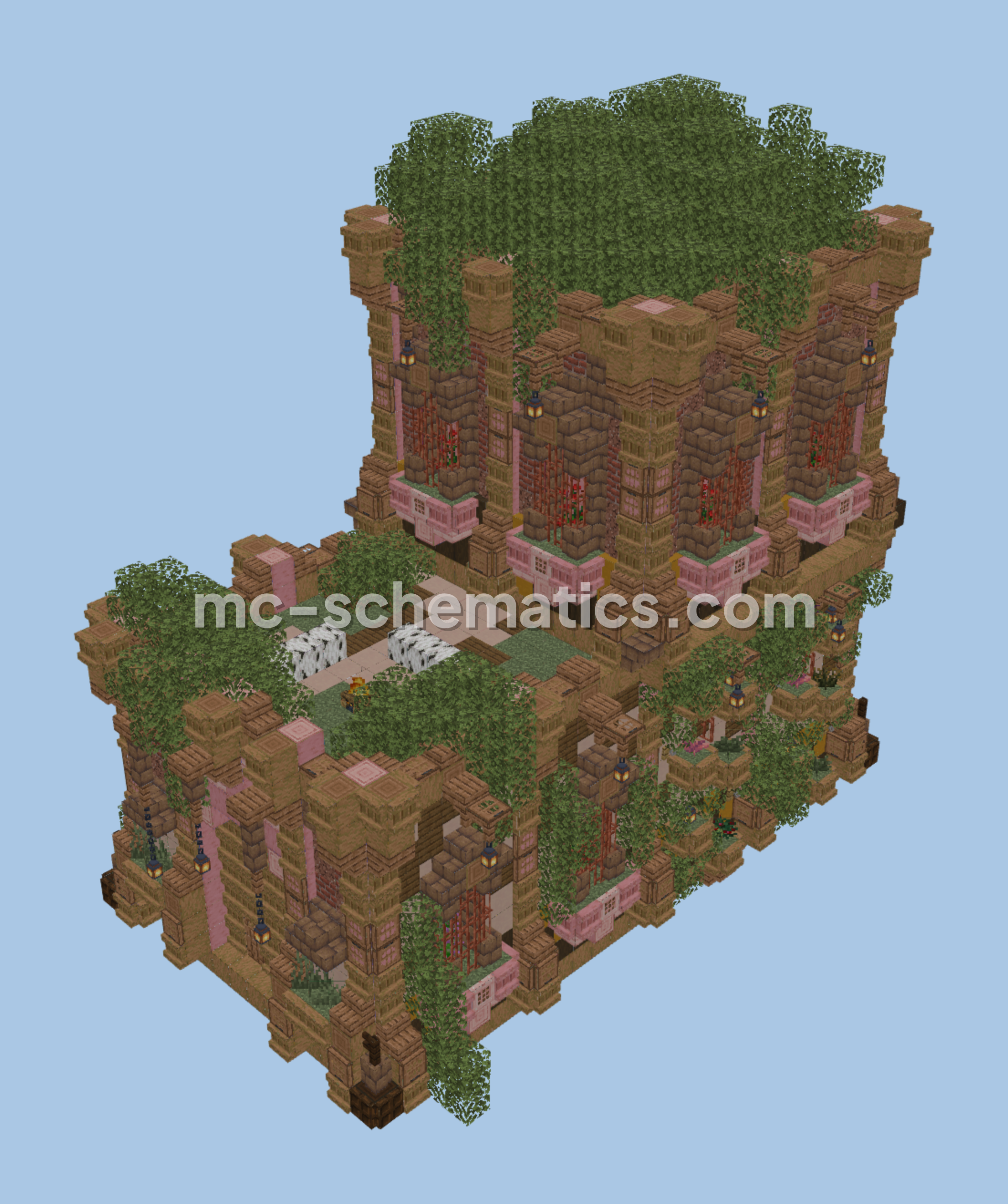 Andalusian Lattice House Overgrown Minecraft schematic preview