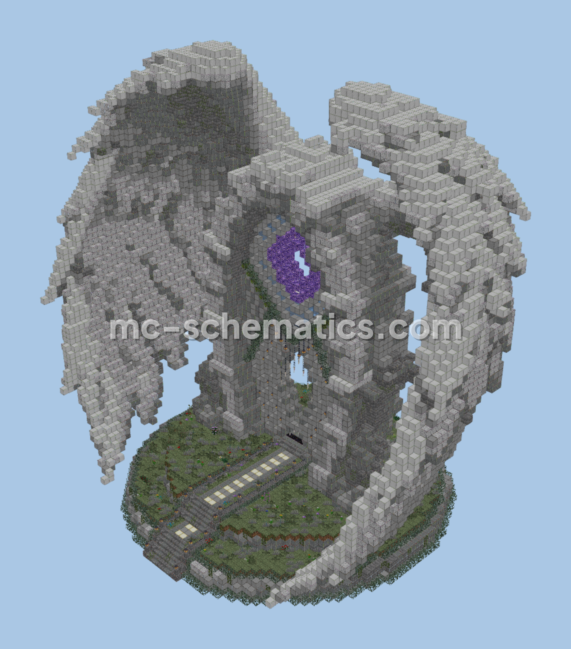 Angel Wings Nirvana Statue Build Minecraft schematic preview