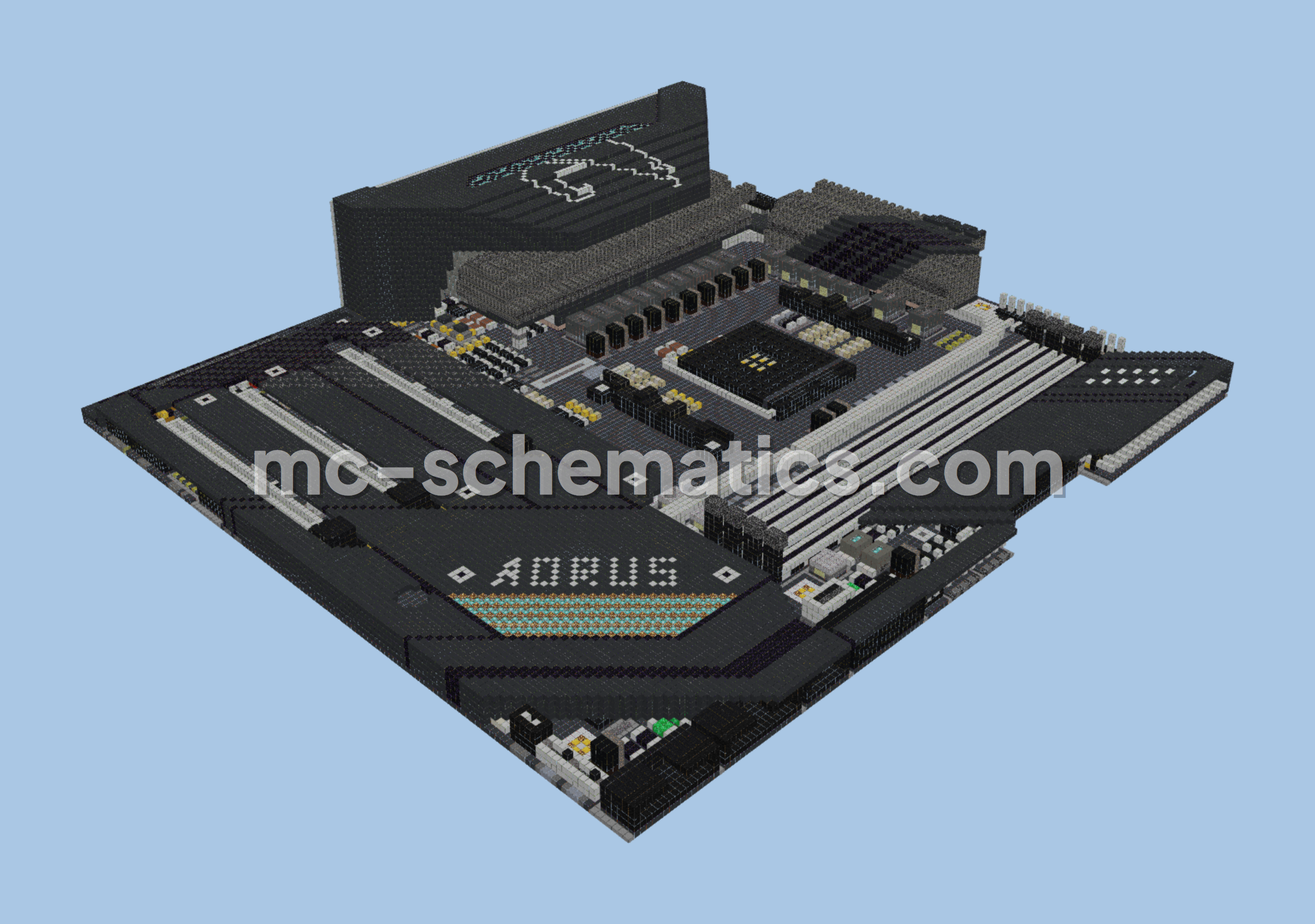 Aorus Xtreme Motherboard Pixel Art Minecraft schematic preview