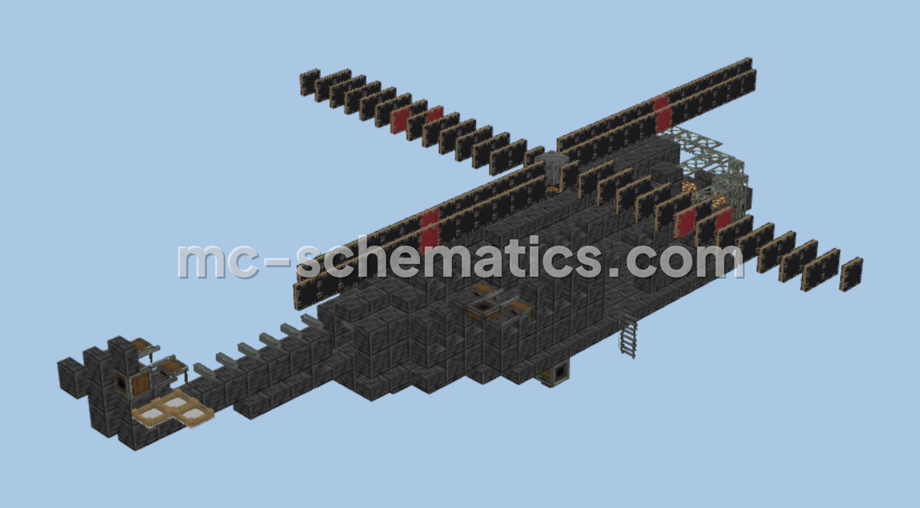 Arrow Cannon Helicopter Minecraft schematic preview