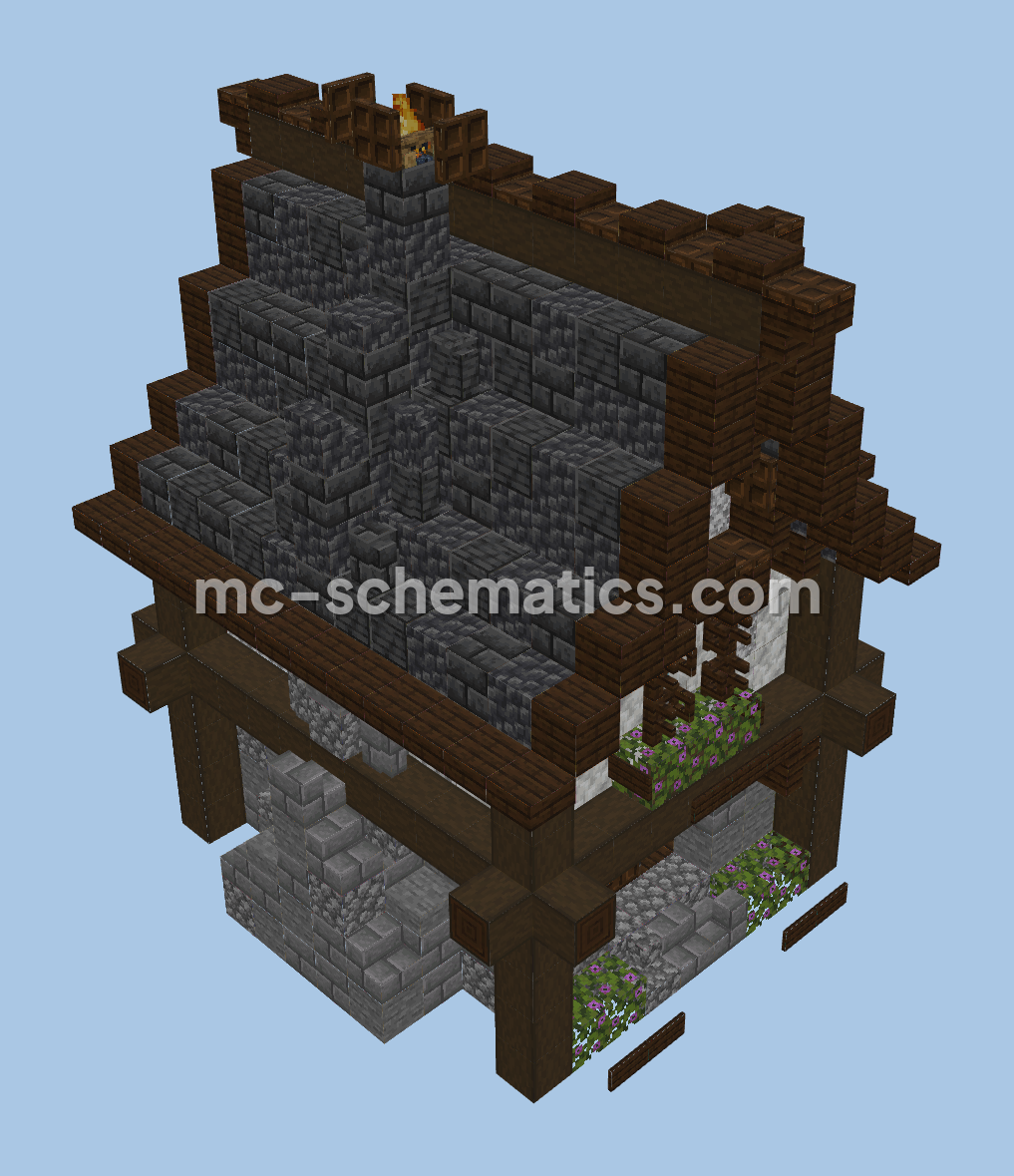 Artisan's Rustic Shelter House Minecraft schematic preview