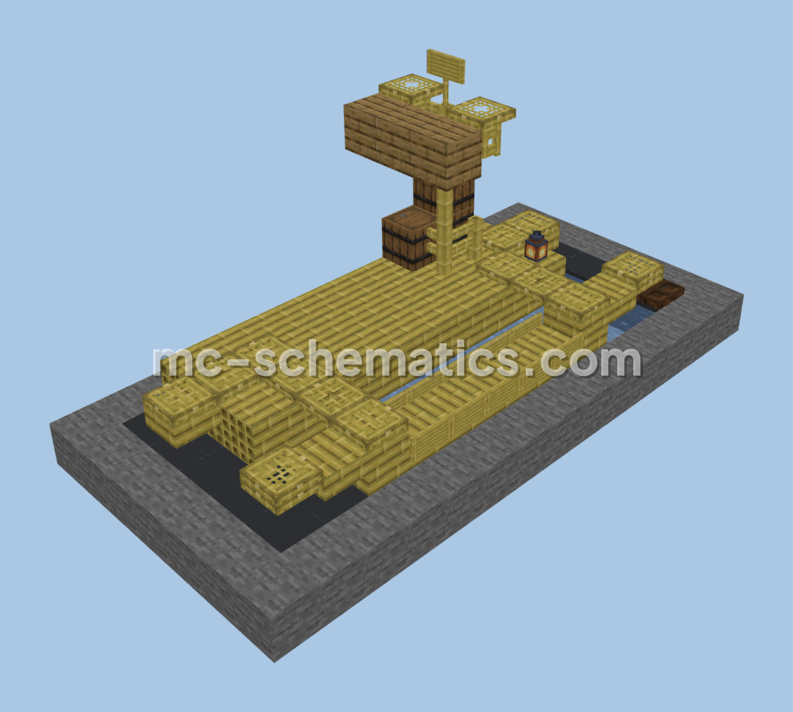 Asian Bamboo Raft Minecraft schematic preview