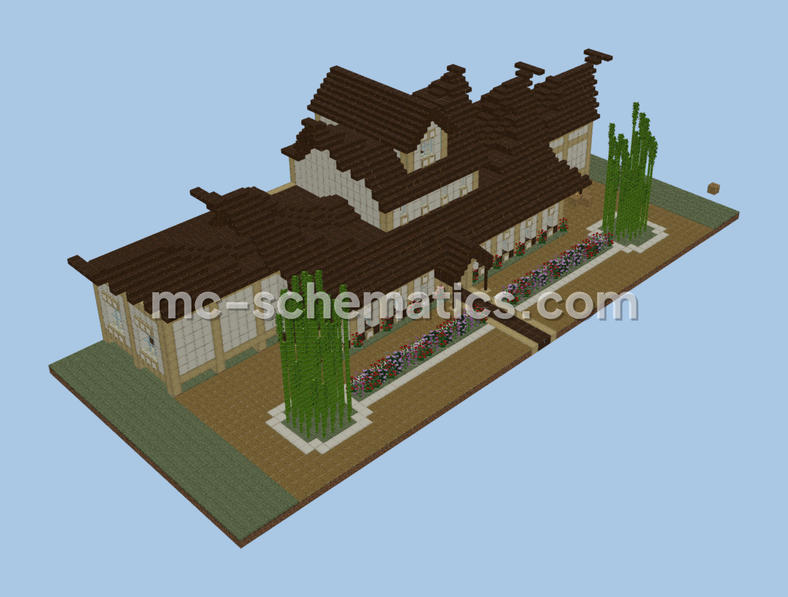 Asian Mansion And Market Minecraft schematic preview