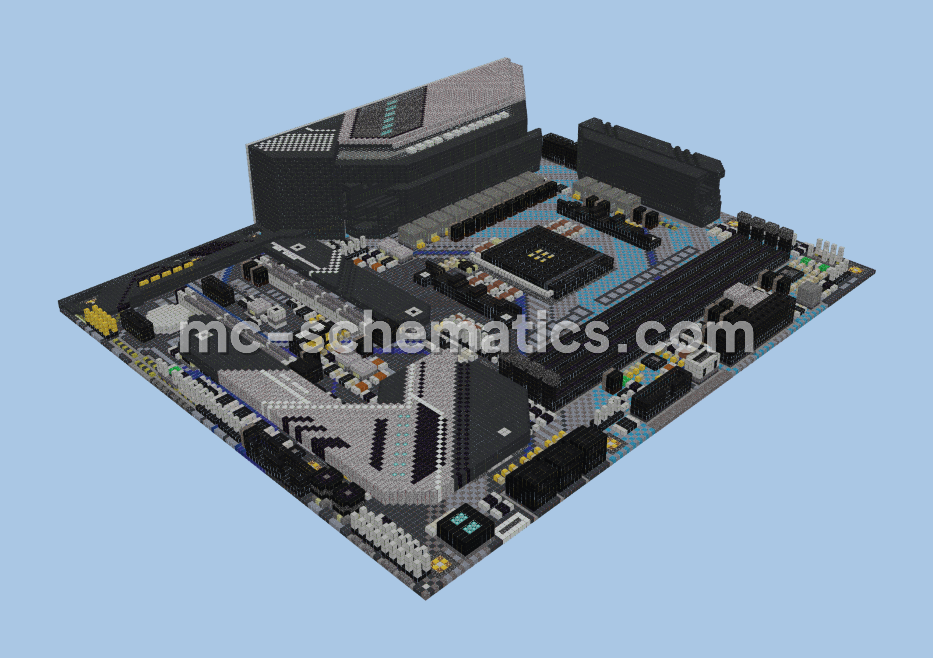 ASRock B550 Extreme4 Motherboard Voxel Art Minecraft schematic preview