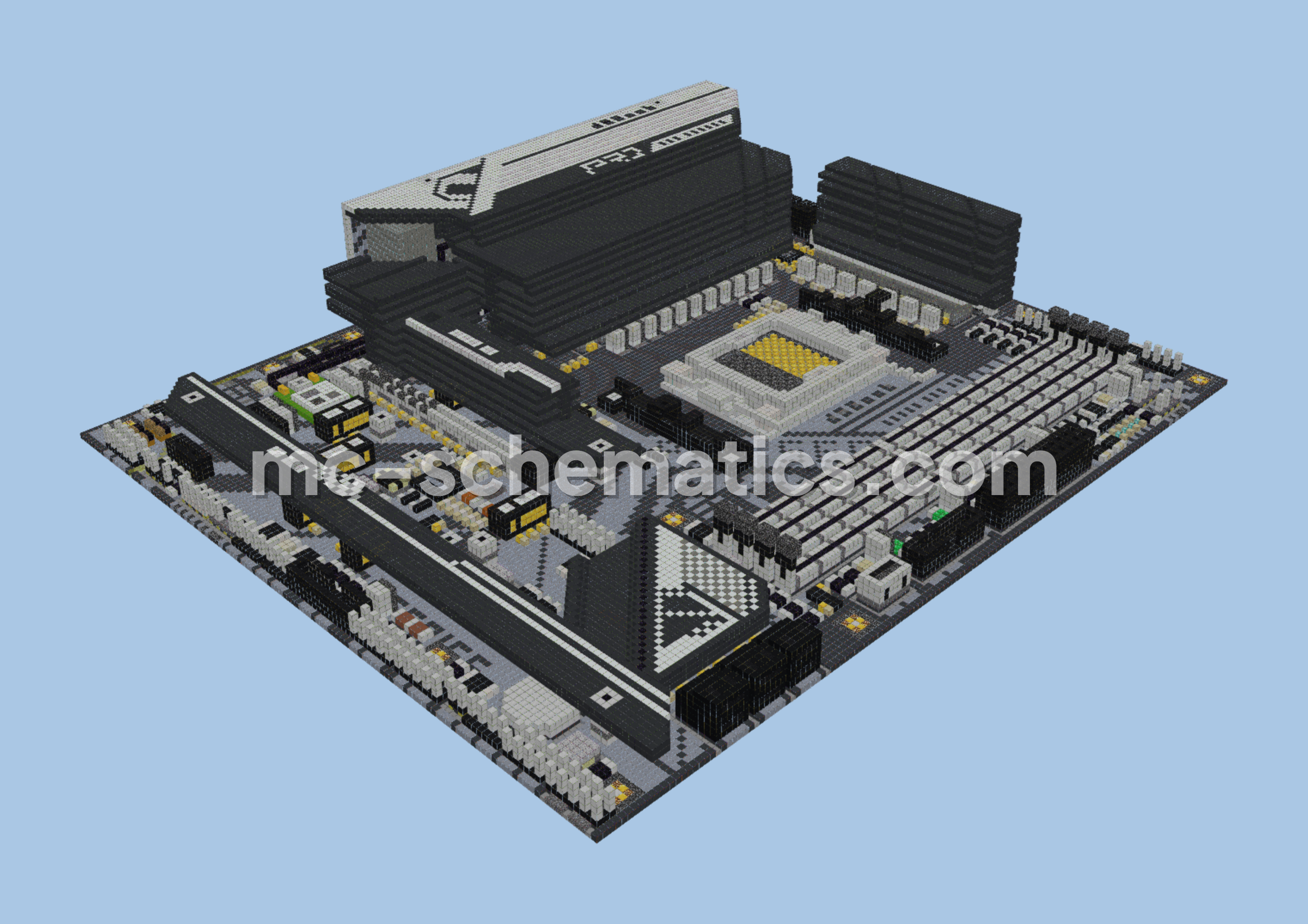 ASRock X670E Pro RS Motherboard Pixel Art Minecraft schematic preview