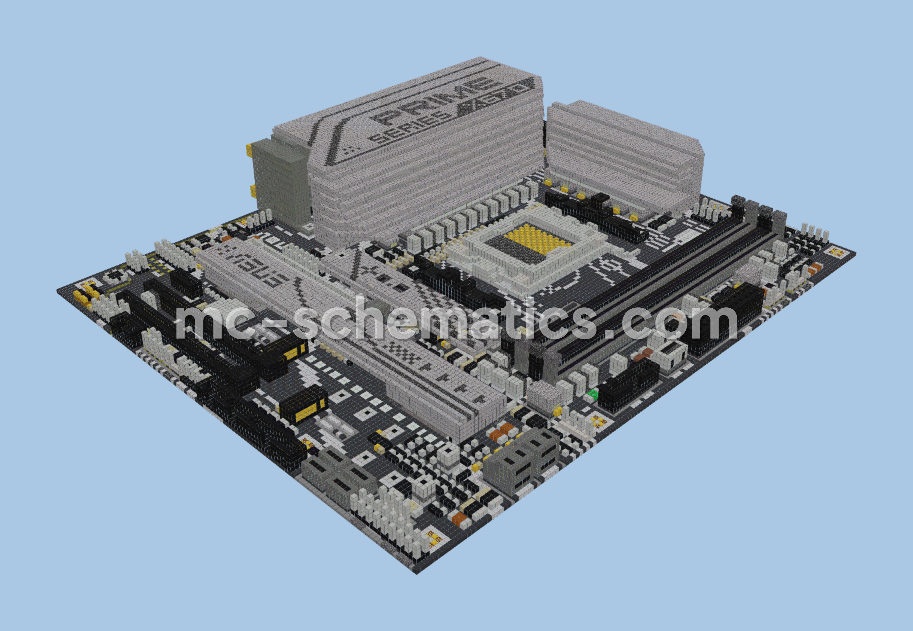 Asus Prime X670-P Wifi Motherboard Replica Minecraft schematic preview