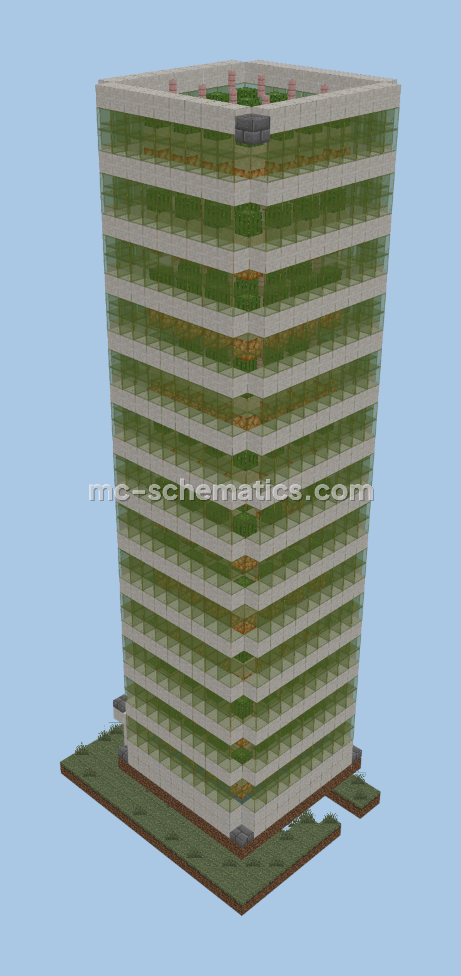 Automated Cactus Farm Minecraft schematic preview