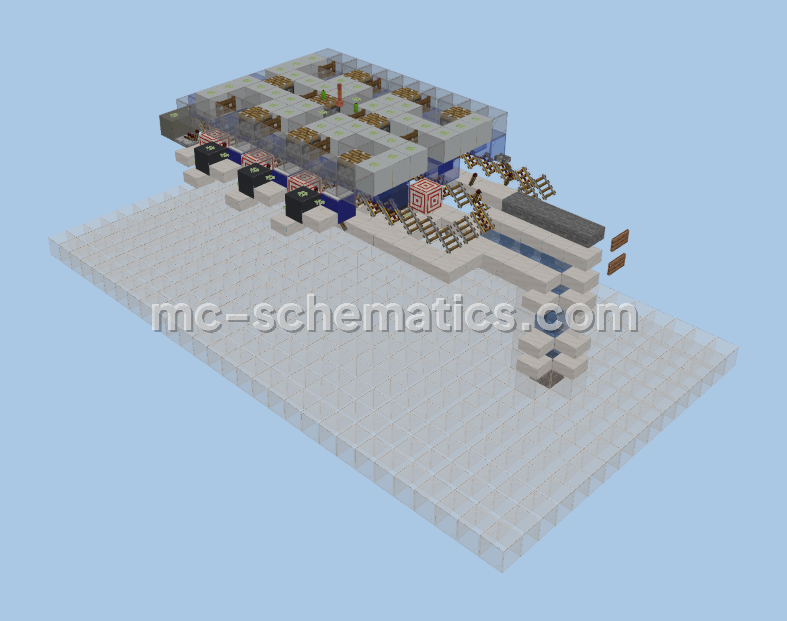 Automated Charged Creeper Farm Minecraft schematic preview