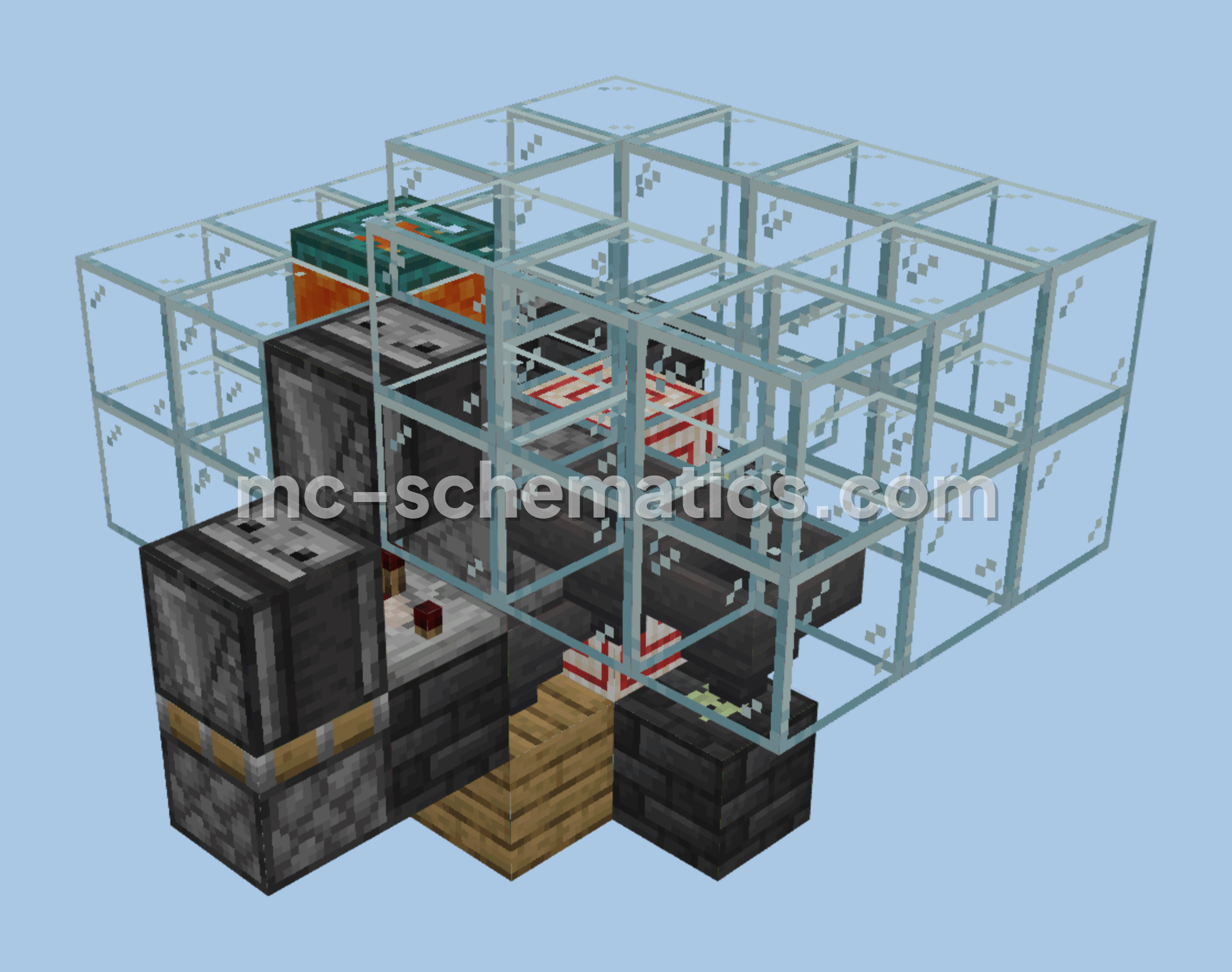 Automated Chicken Farm With Egg Collection Minecraft schematic preview