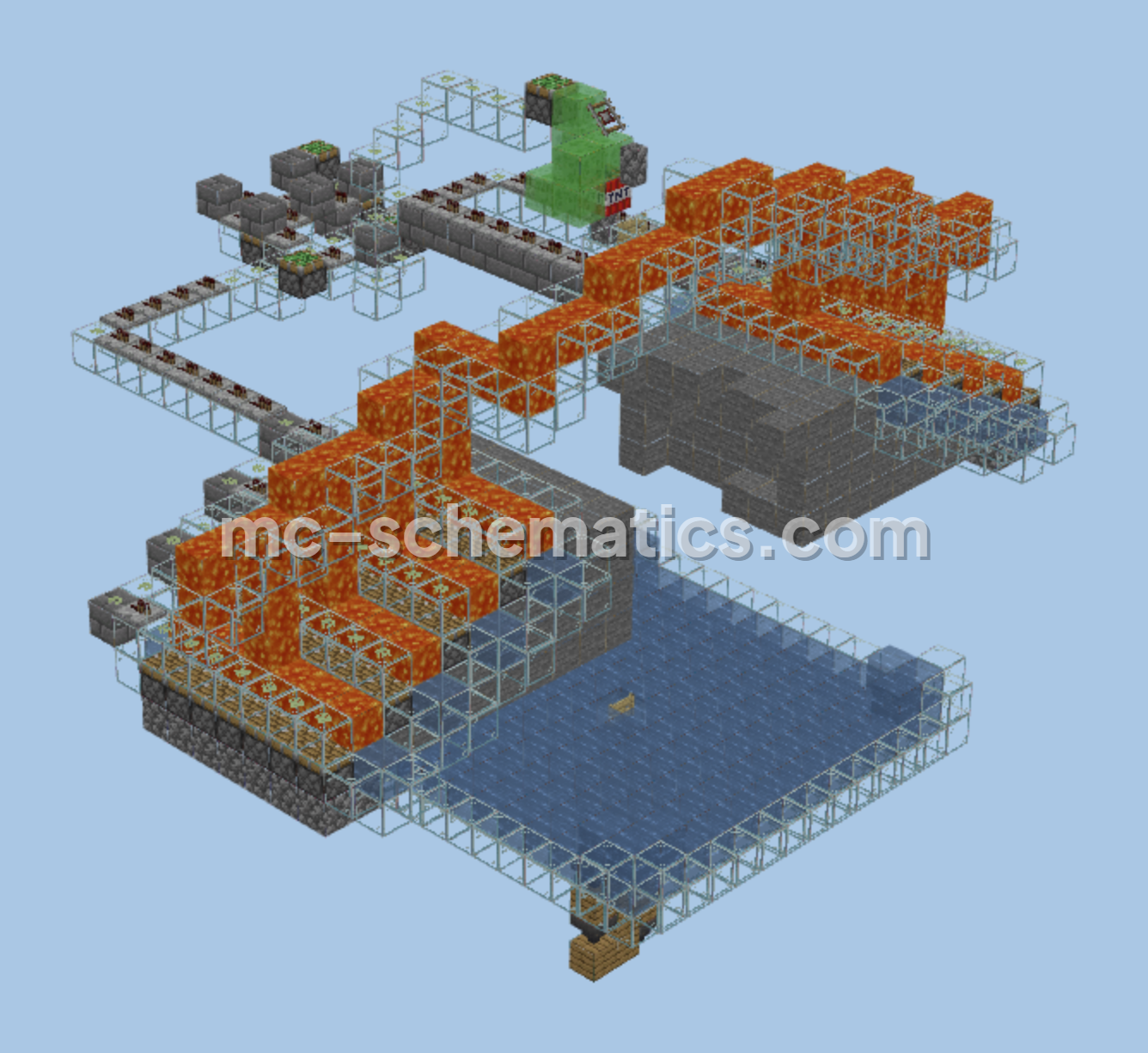 Cobblestone Generator - 2364 Blocks Minecraft schematic preview