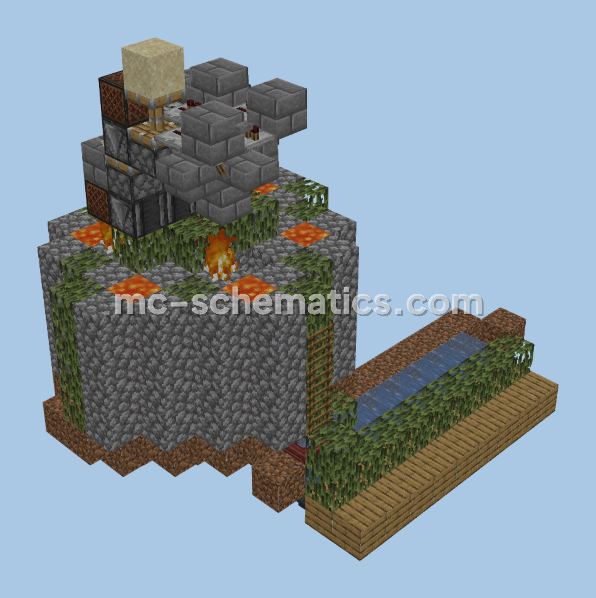 Automated Cobblestone Generator Minecraft schematic preview