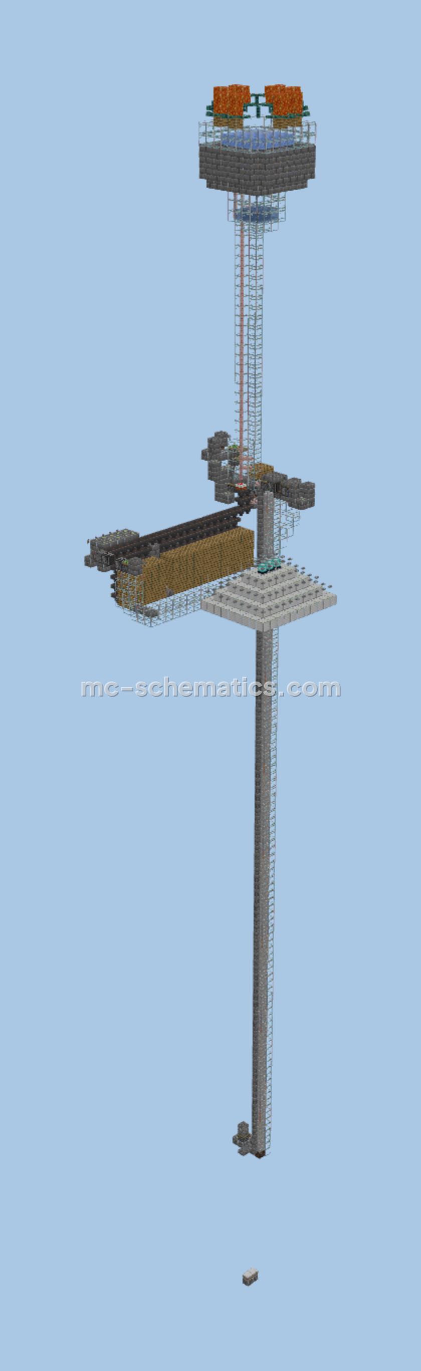 Automated Raid Farm With Item Sorter Minecraft schematic preview