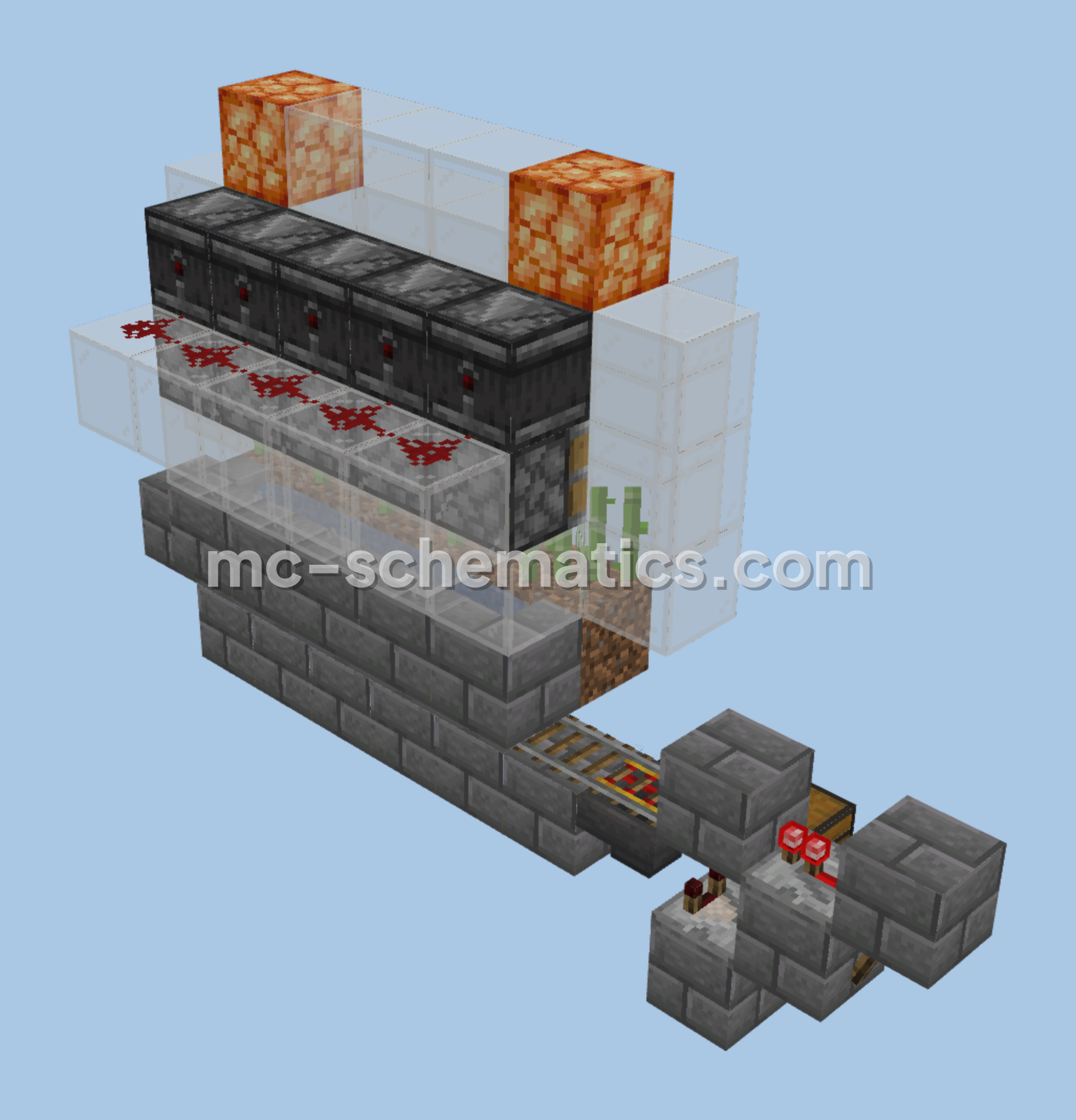 Automated Sugarcane Harvester Minecraft schematic preview