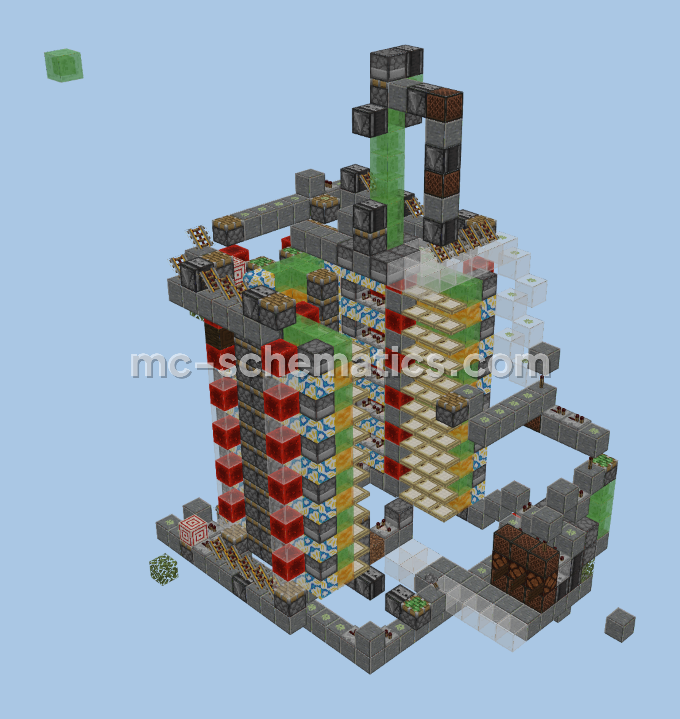 Automated Tree Farm With Pistons Minecraft schematic preview