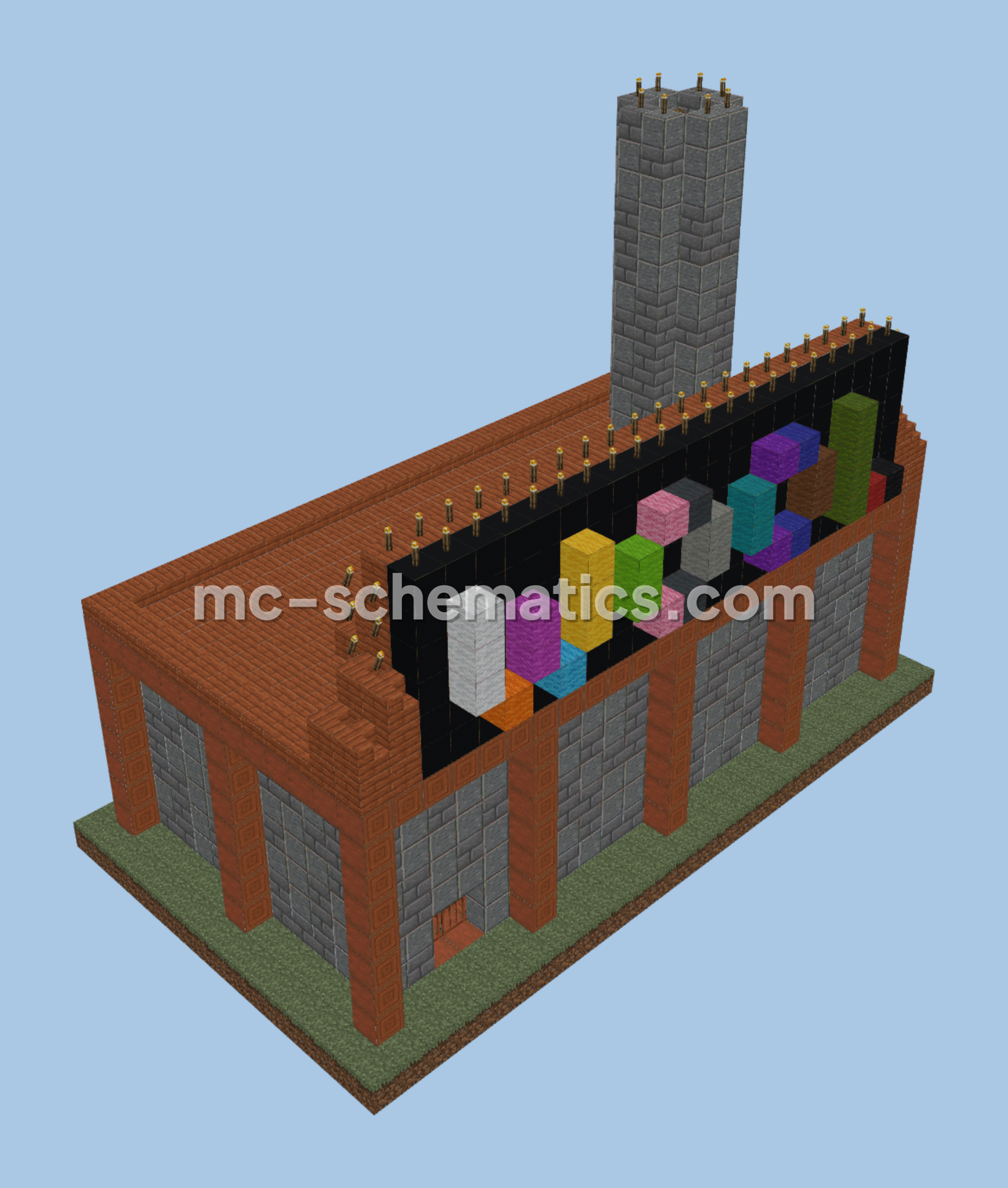 Automated Wool Farm Minecraft schematic preview