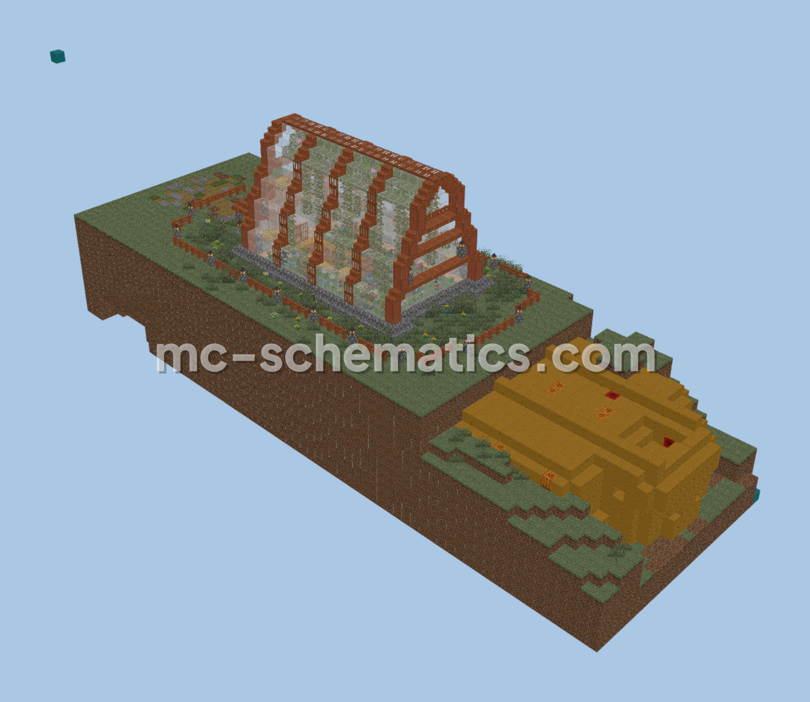 Automatic Bee Farm Greenhouse Minecraft schematic preview