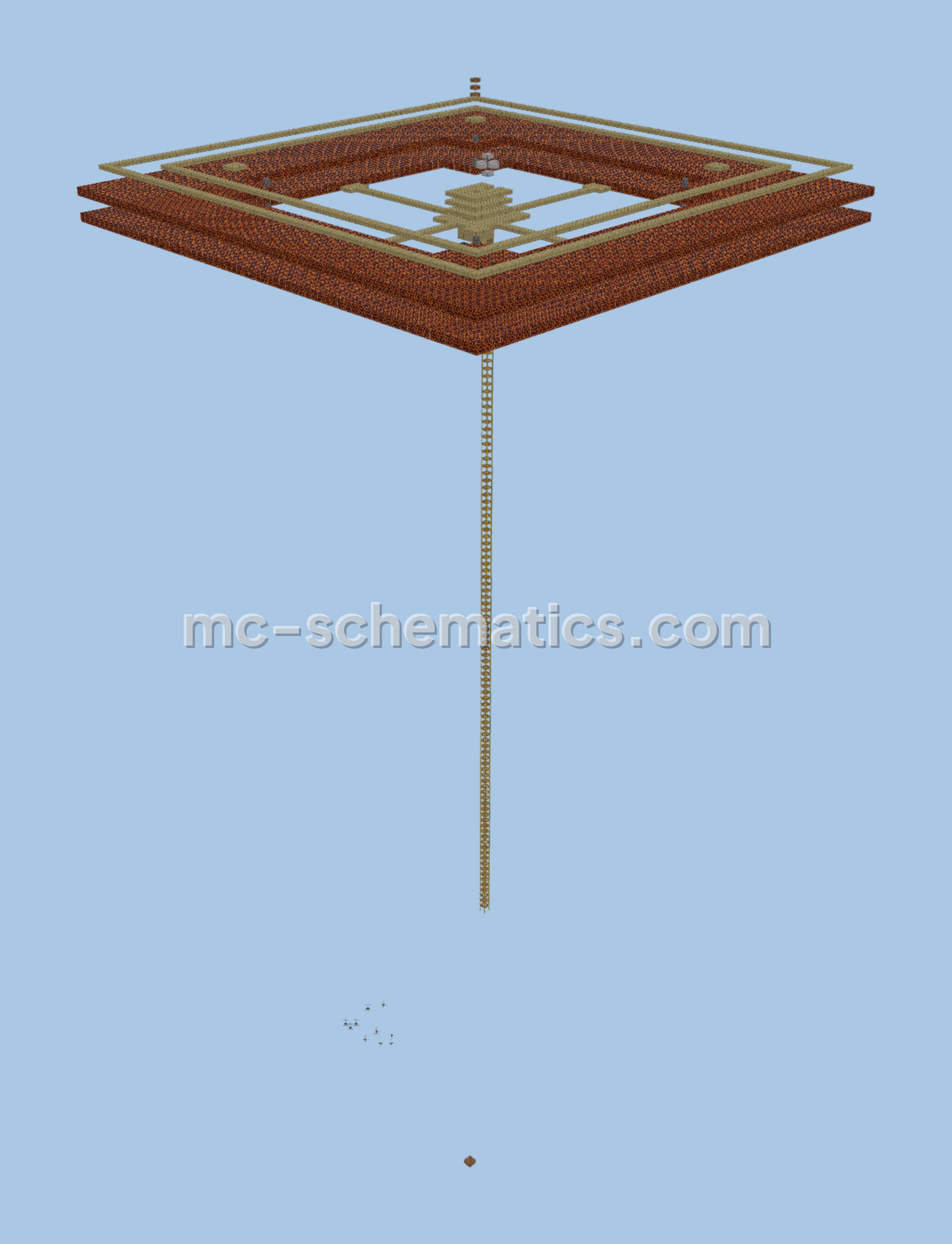 Automatic Gold Farm with Sorting Minecraft schematic preview