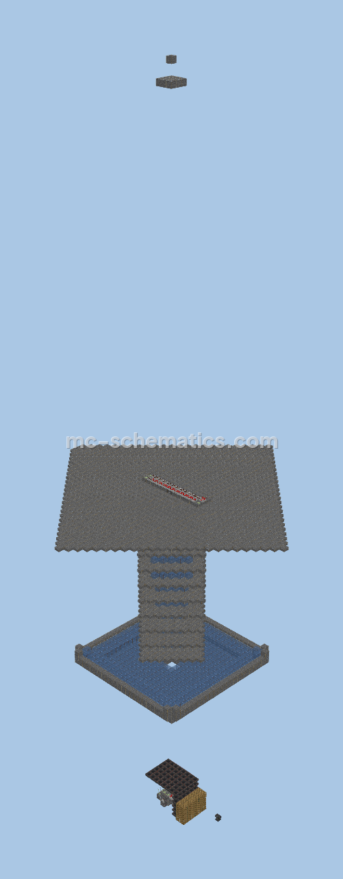 Automatic Mob Farm With Item Sorter Minecraft schematic