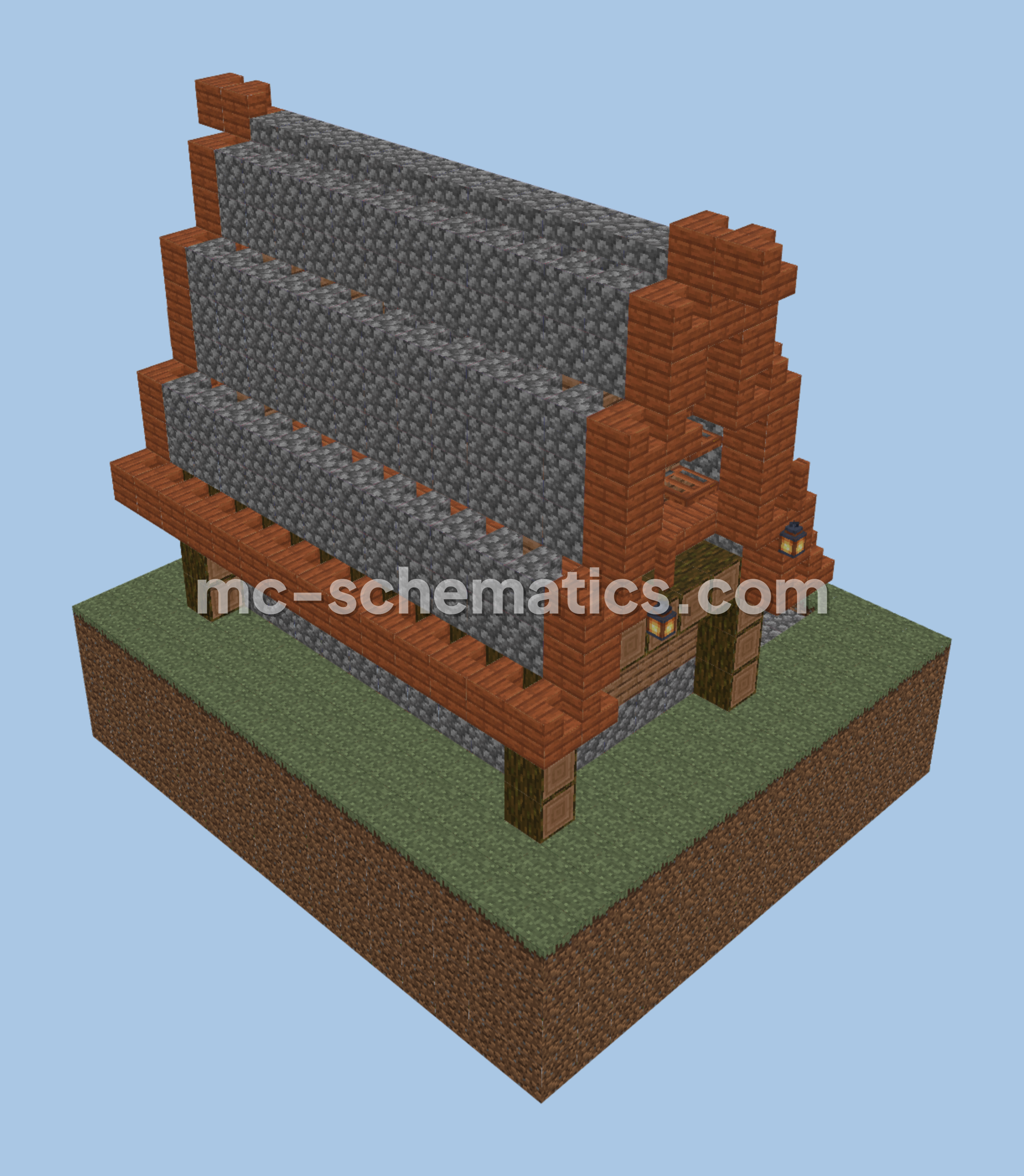 Automatic Sugarcane Farm Minecraft schematic preview